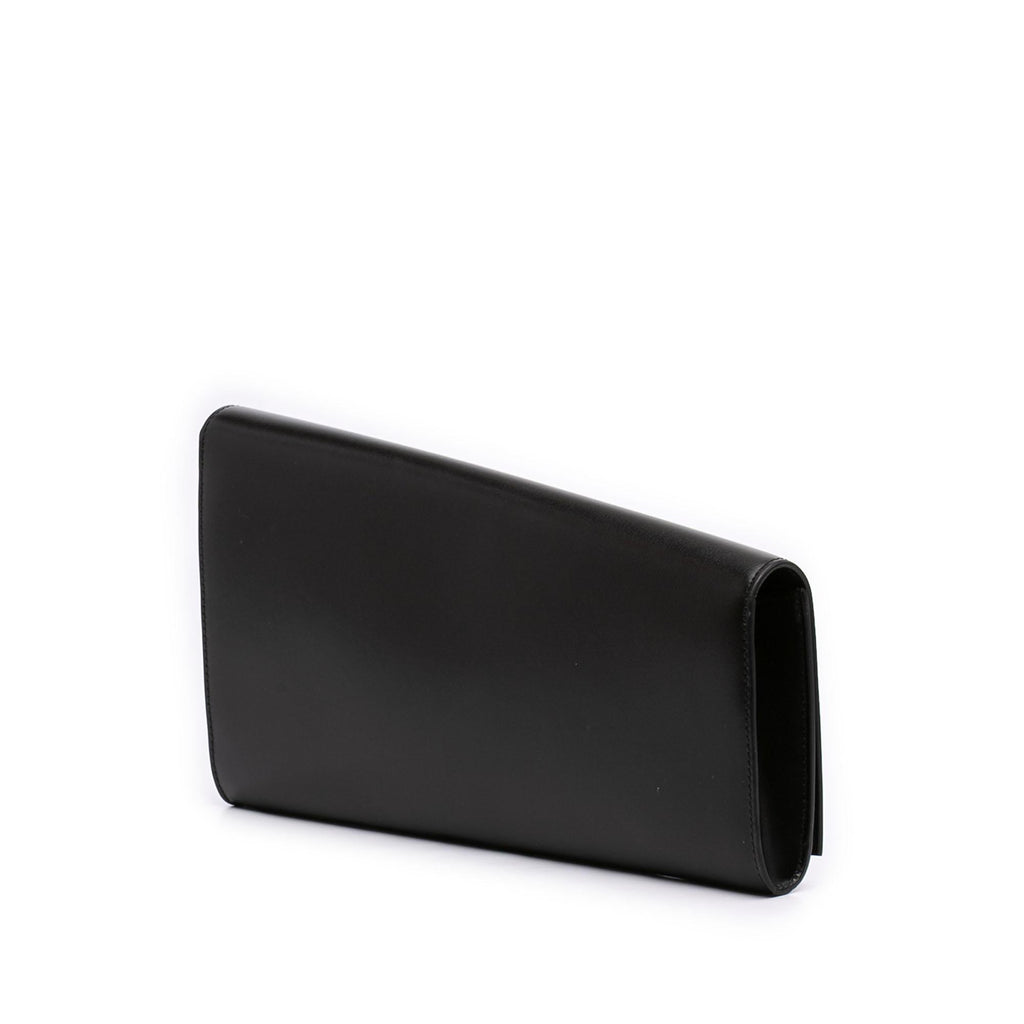 Celine Leather Asymmetric Logo Clutch