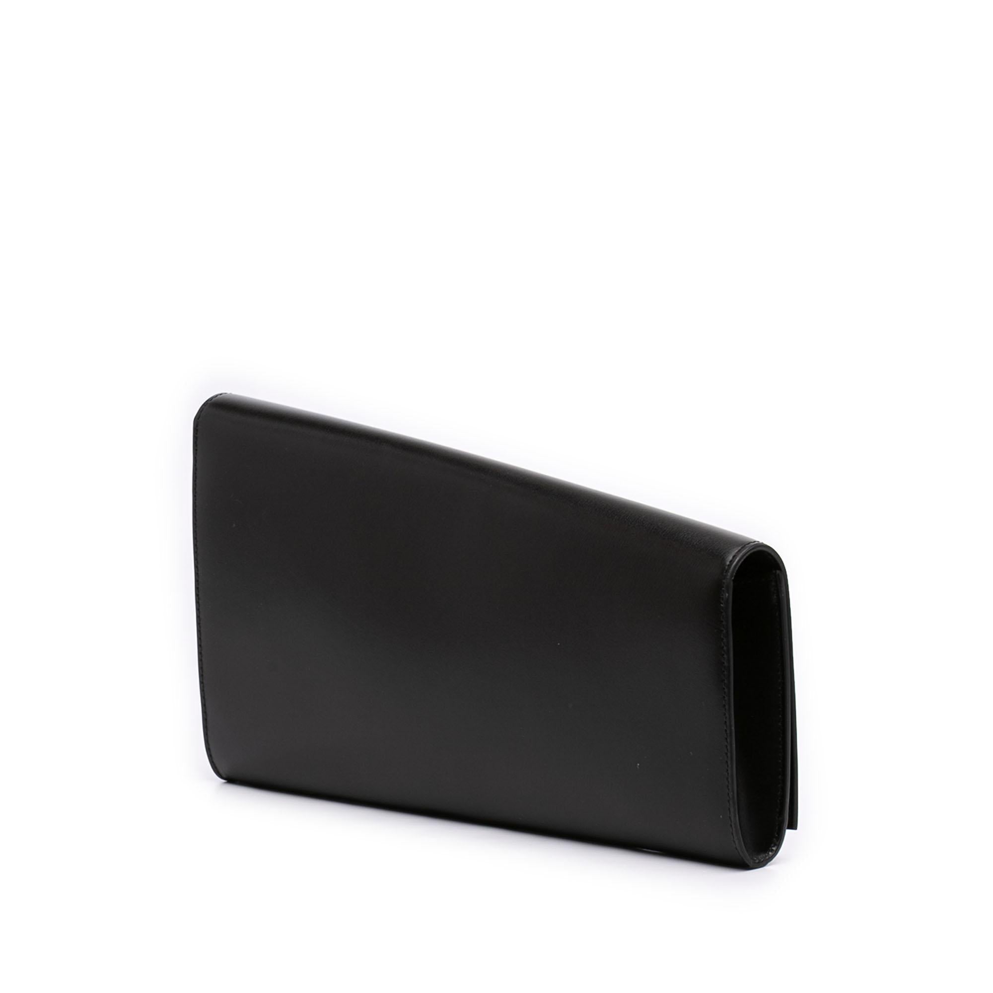 Celine Leather Asymmetric Logo Clutch