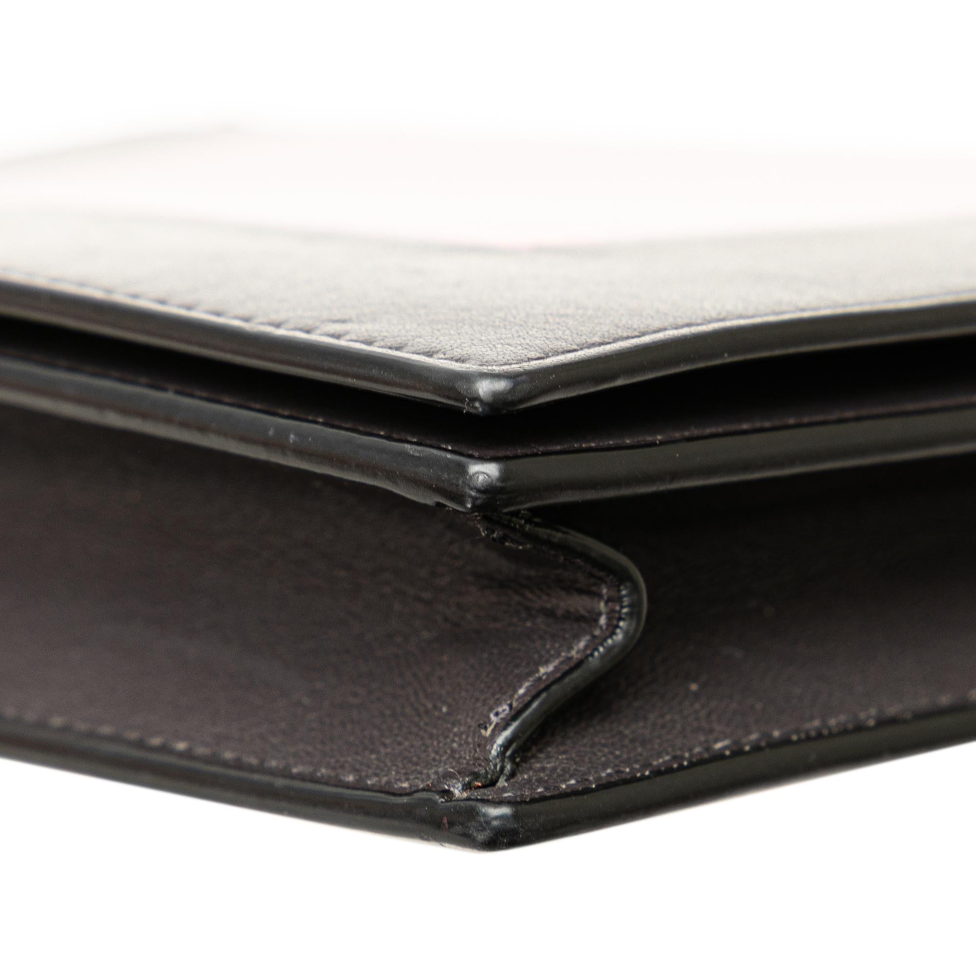 Celine Leather Frame Wallet on Chain