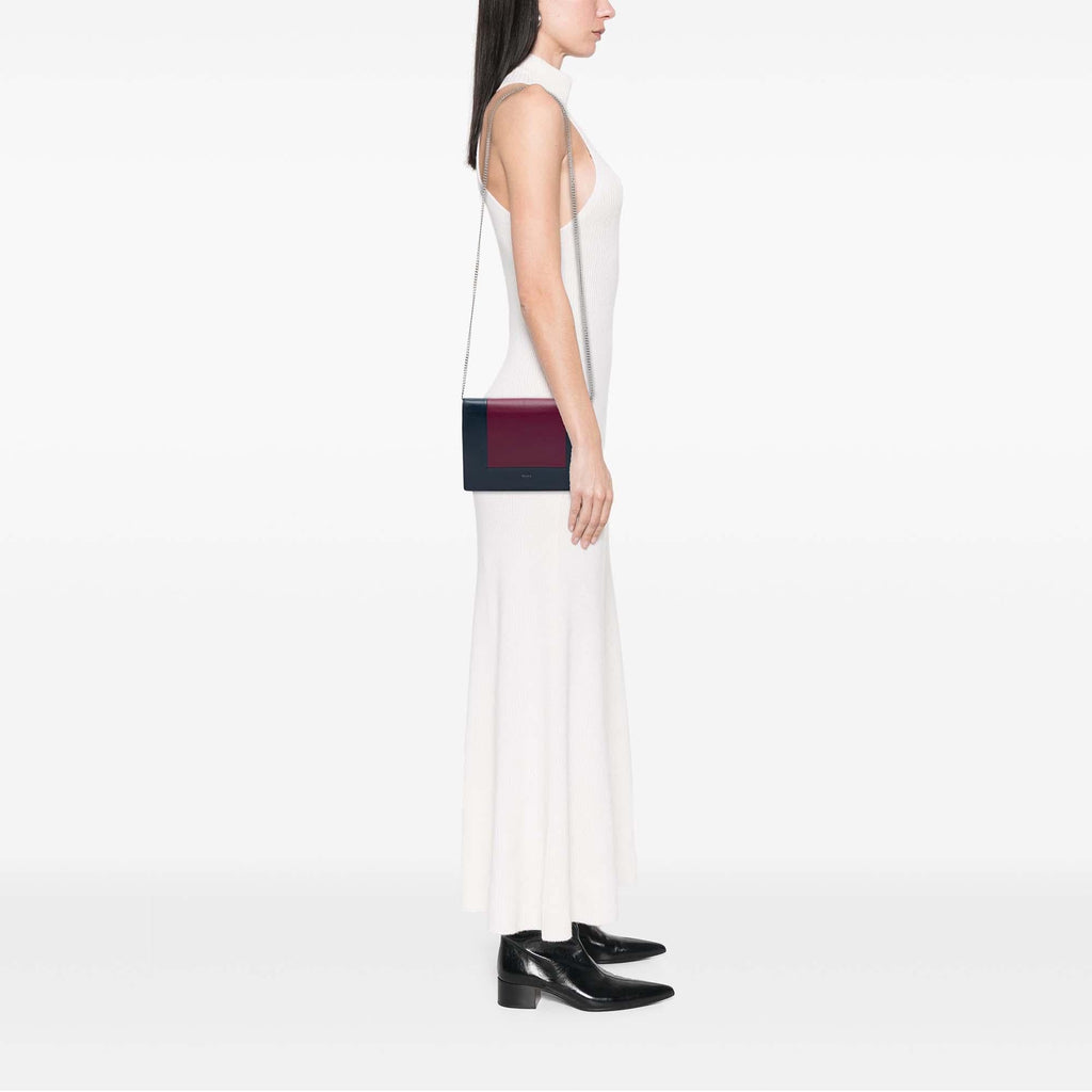 Celine Leather Frame Wallet on Chain