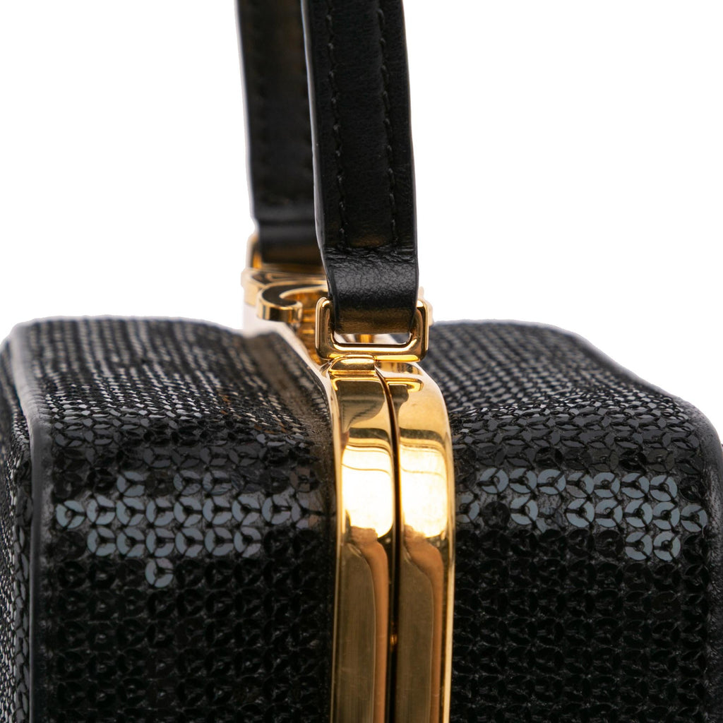 Celine Leather Sequin Triomphe Minaudiere