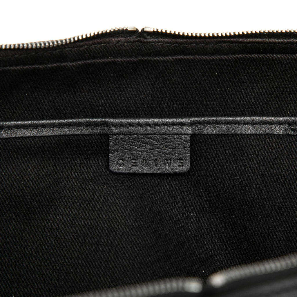 Celine Leather Trimmed Macadam Canvas Messenger Bag