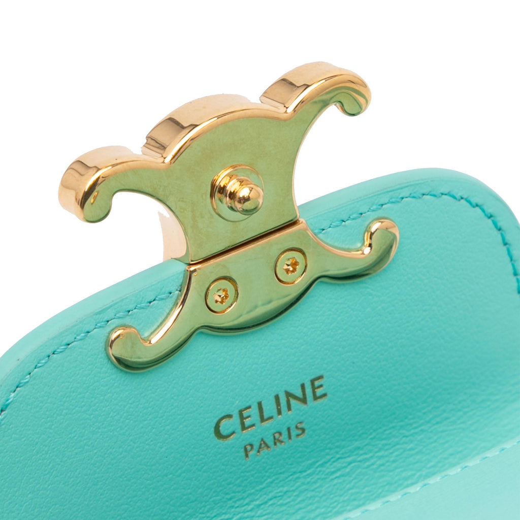 Celine Leather Triomphe AirPods Case with Strap