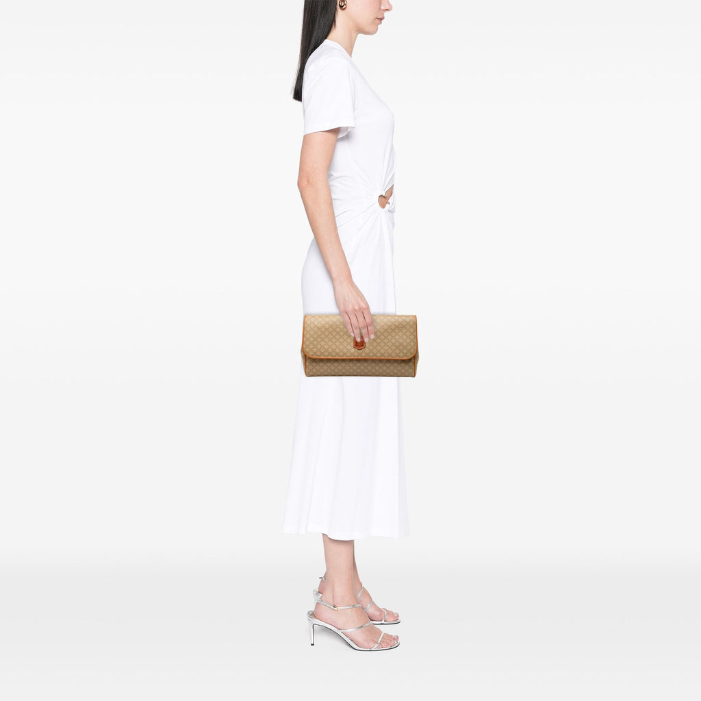 Celine Macadam Coated Canvas Clutch