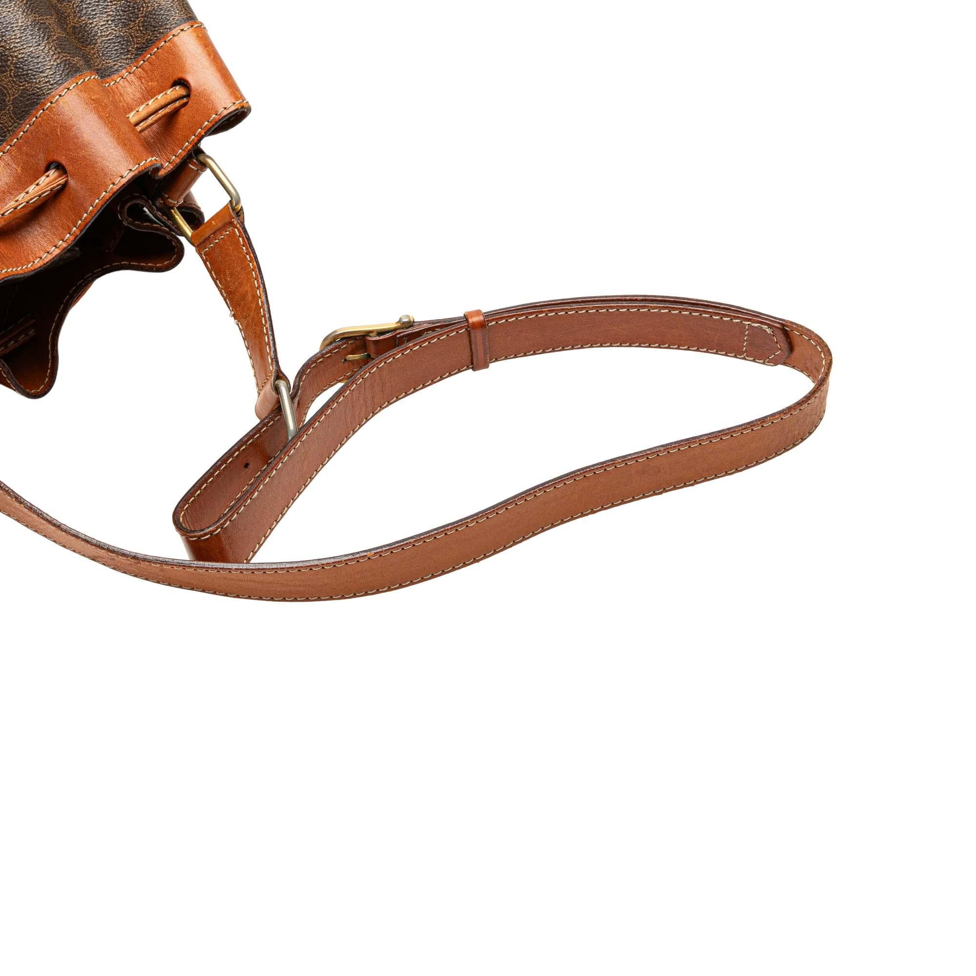 Celine Macadam Coated Canvas Drawstring Bucket Bag