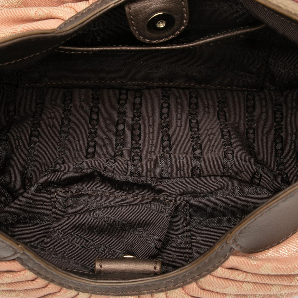 Celine Macadam Denim Pleated Shoulder Bag