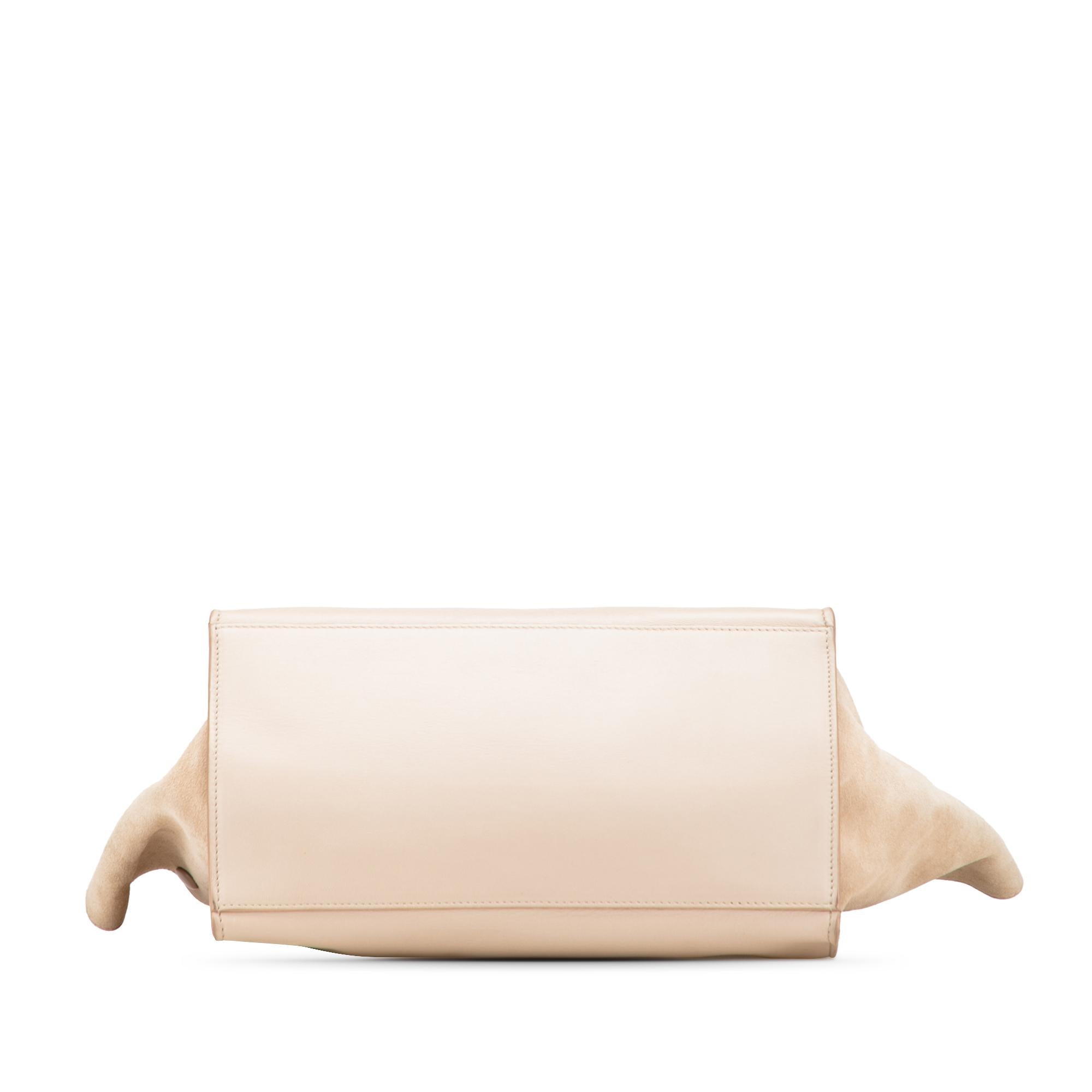 Celine Medium Bicolor Calfskin and Suede Trapeze Satchel
