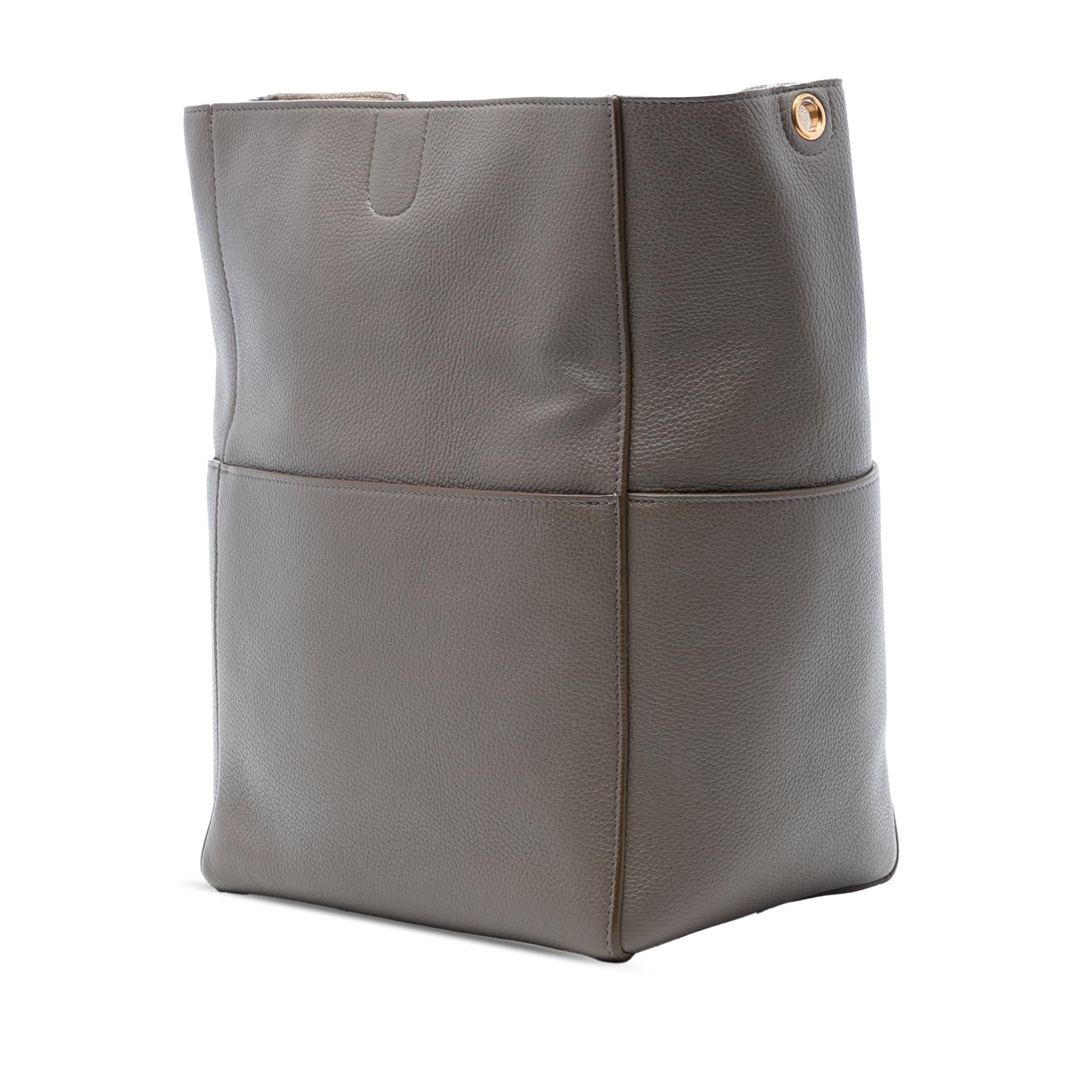 Celine Medium Leather Seau Sangle Bucket Bag