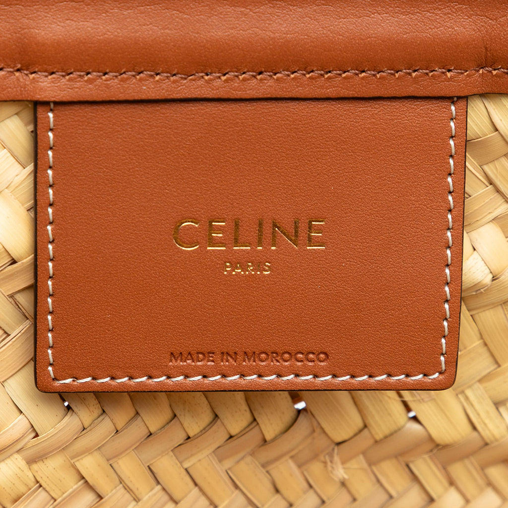 Celine Medium Raffia Gridded Classic Panier Tote