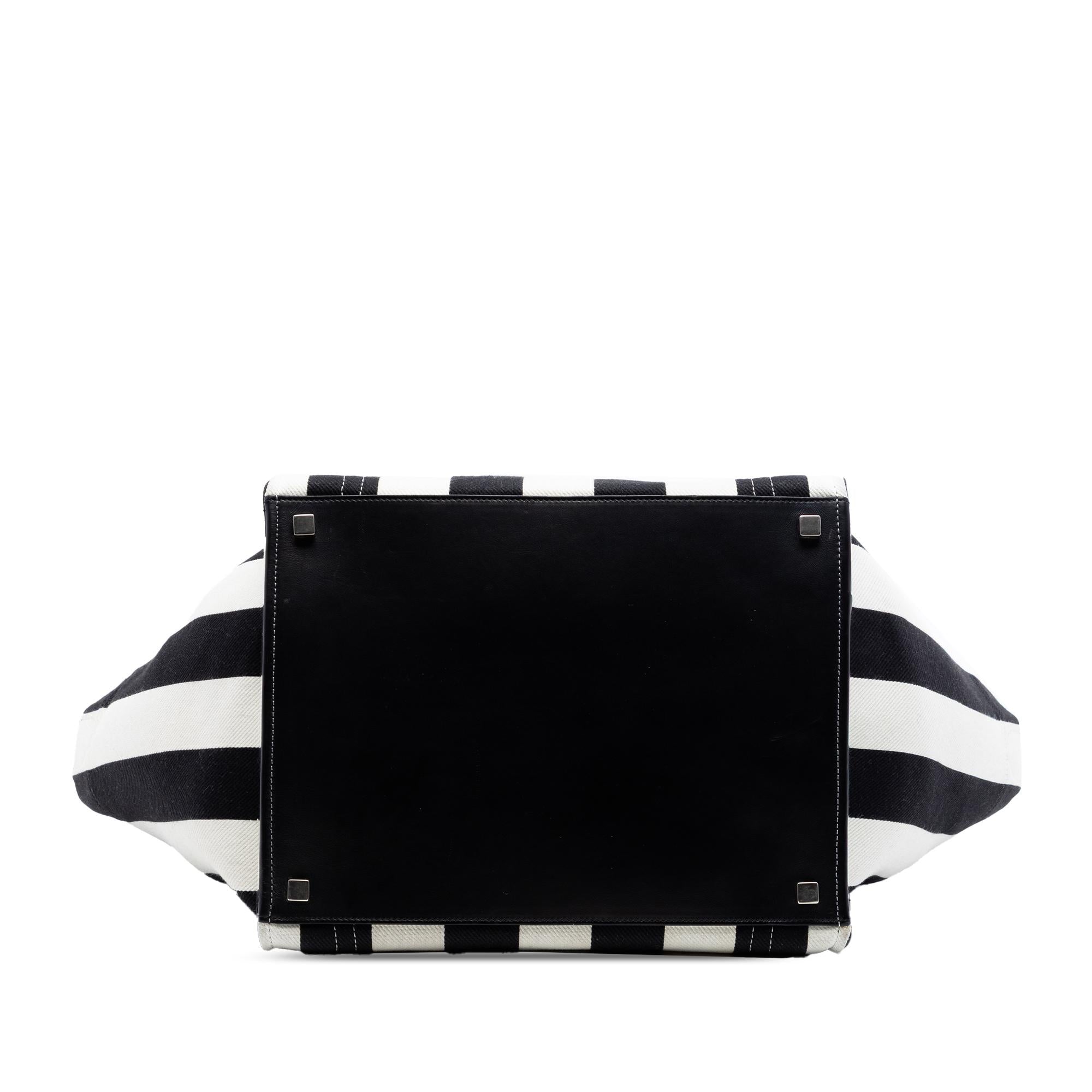 Celine Medium Striped Canvas and Cotton Phantom Luggage Tote