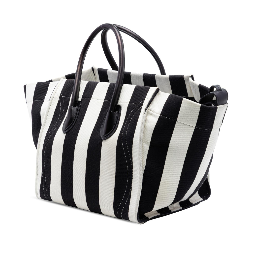 Celine Medium Striped Canvas and Cotton Phantom Luggage Tote