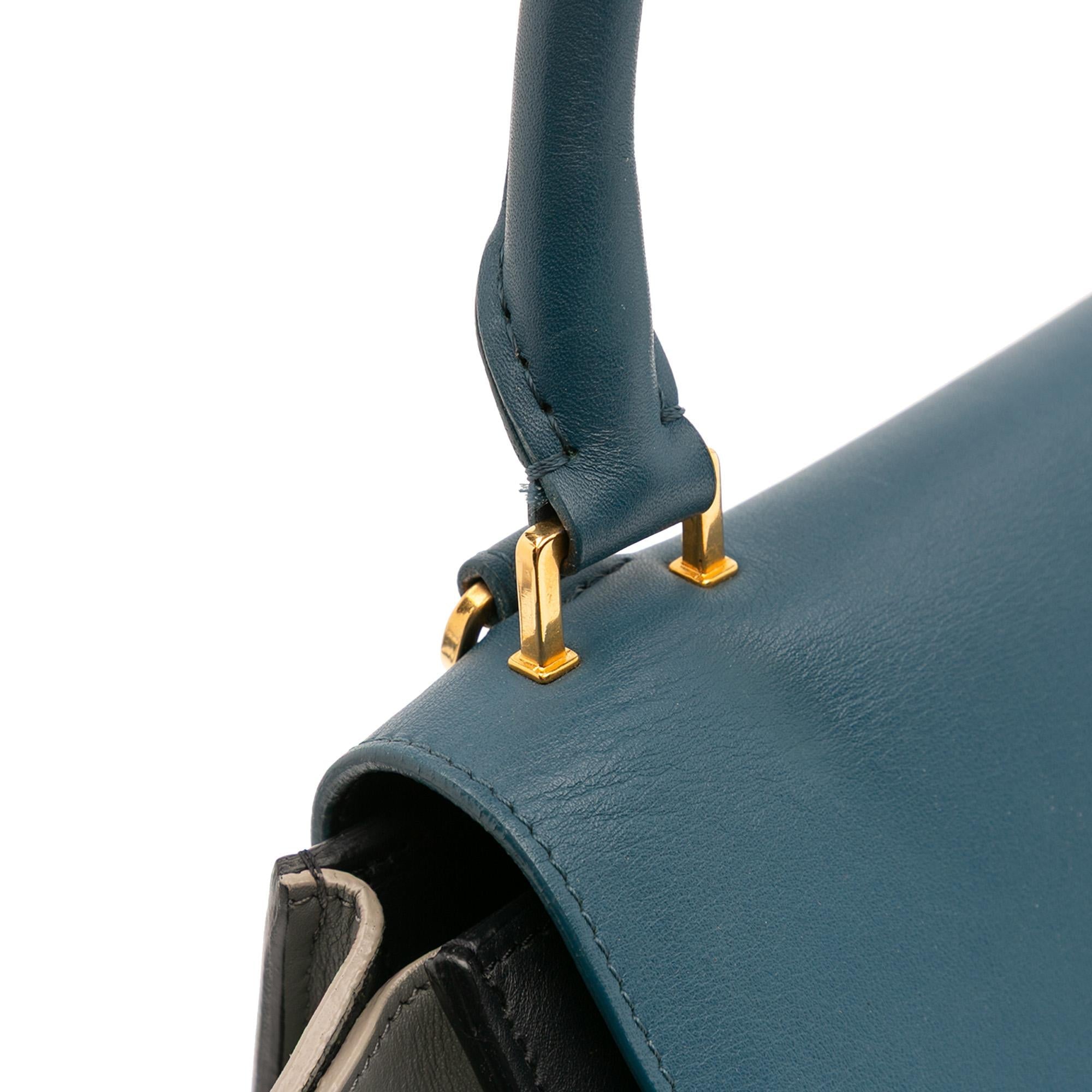 Celine Medium Tricolor Leather Trapeze Satchel