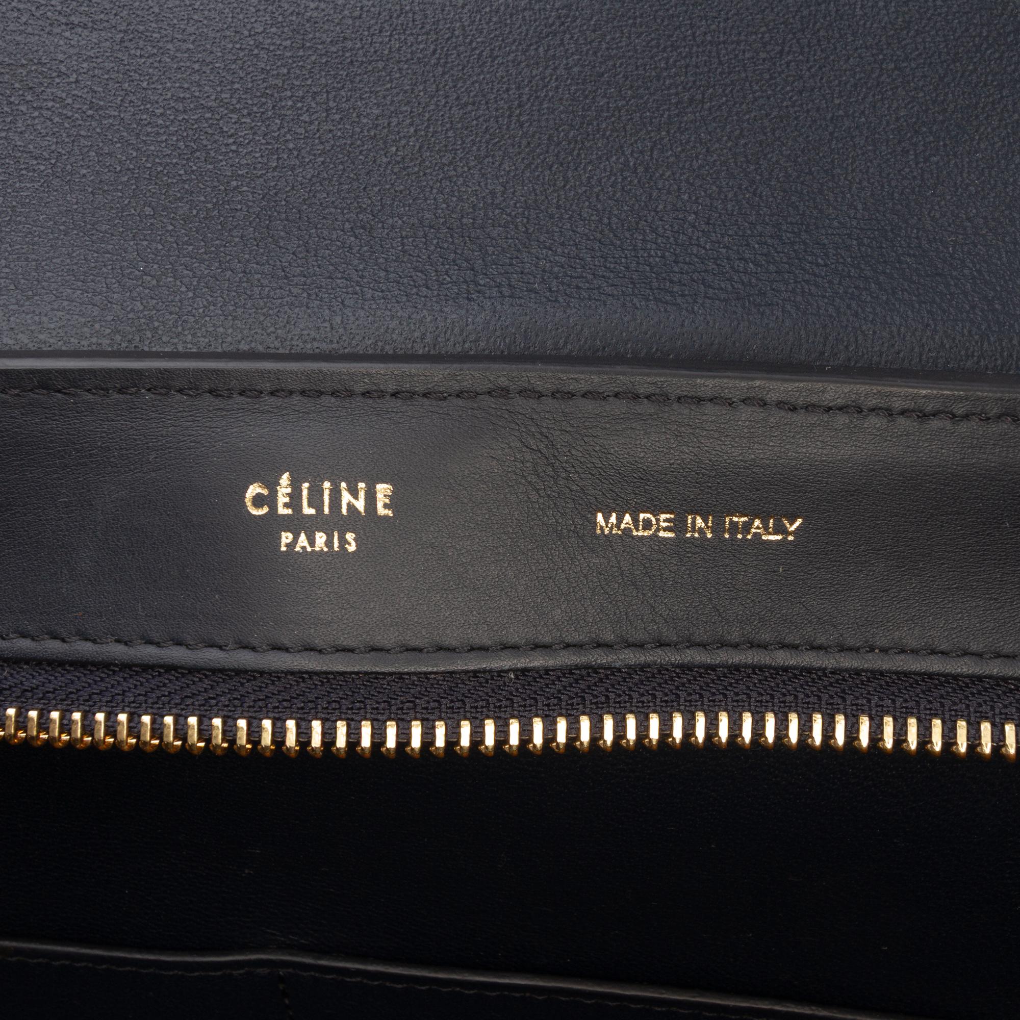 Celine Medium Tricolor Leather Trapeze Satchel