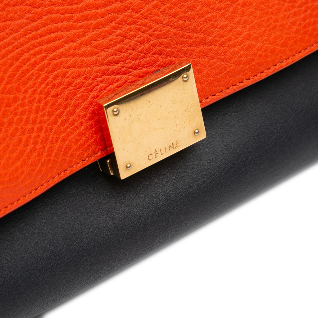 Celine Medium Tricolor Leather Trapeze Satchel