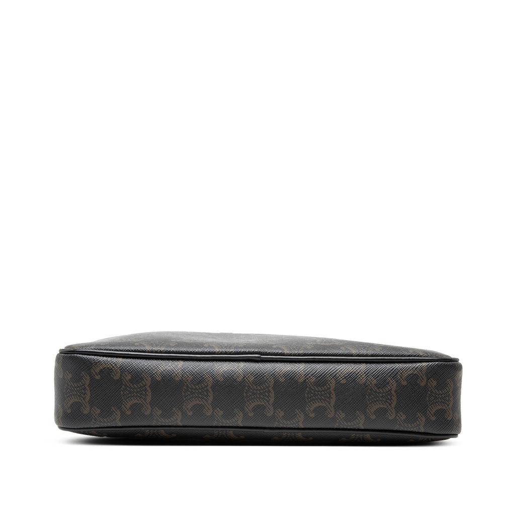 Celine Medium Triomphe Coated Canvas Logo Crossbody