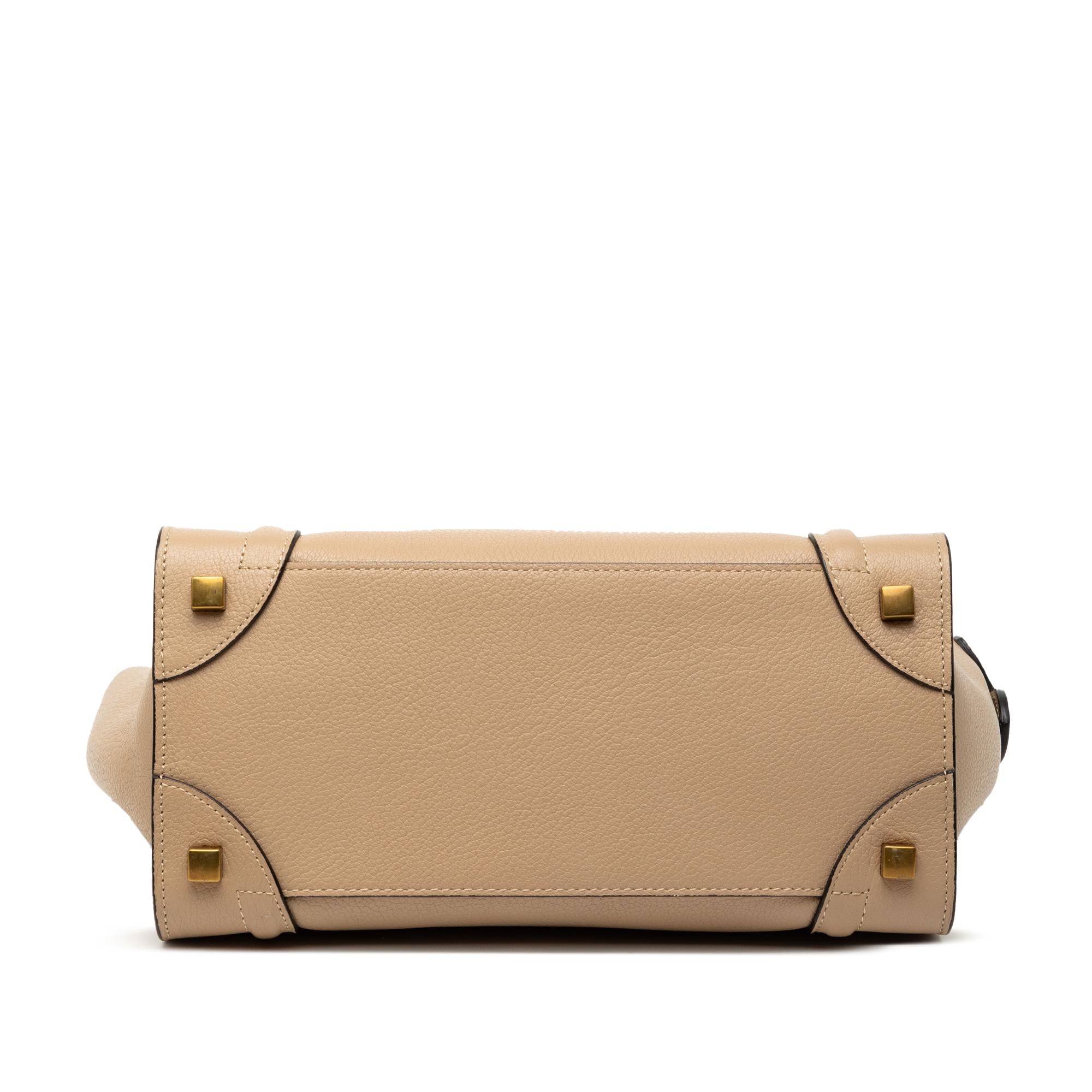 Celine Micro Bicolor Leather Luggage Tote