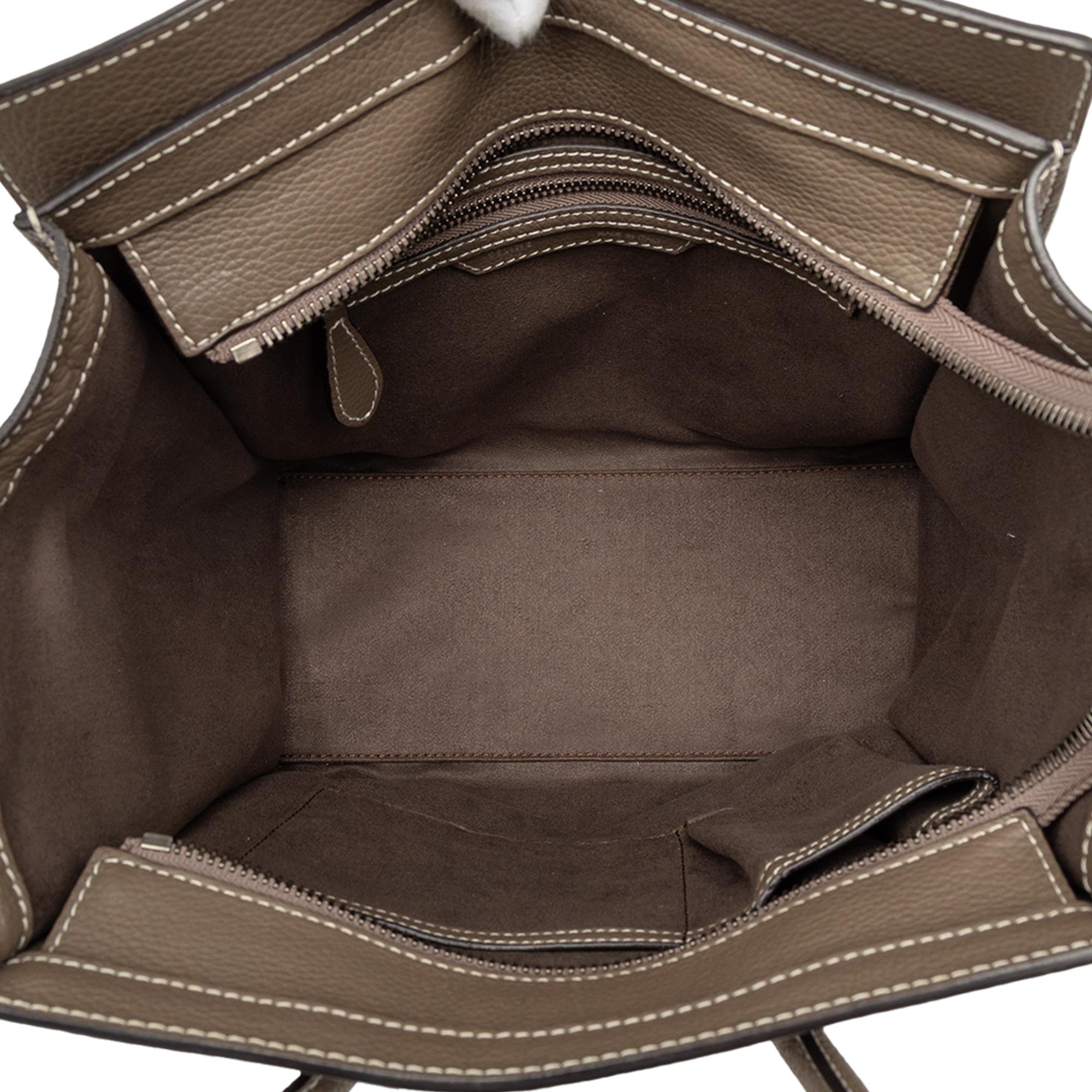 Celine Micro Drummed Calfskin Luggage Tote