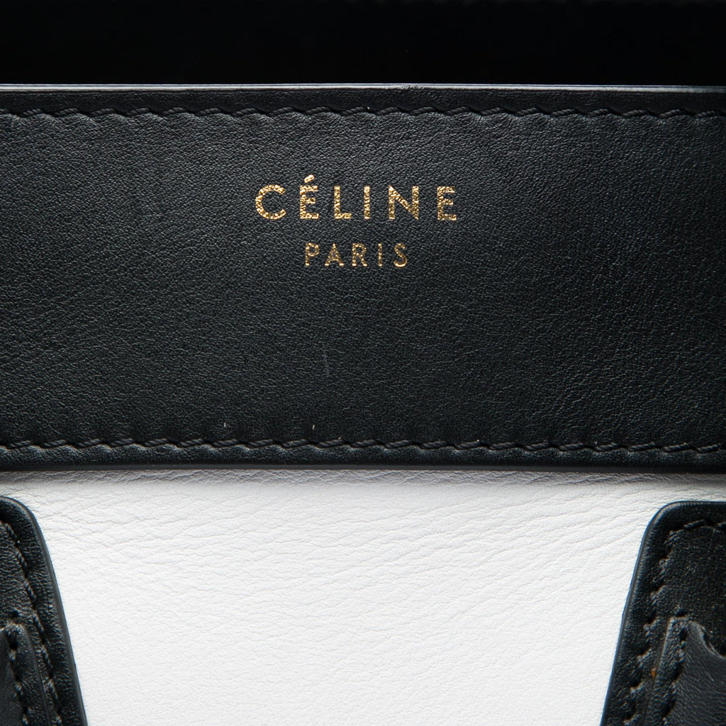Celine Micro Tricolor Calfskin and Suede Luggage Tote