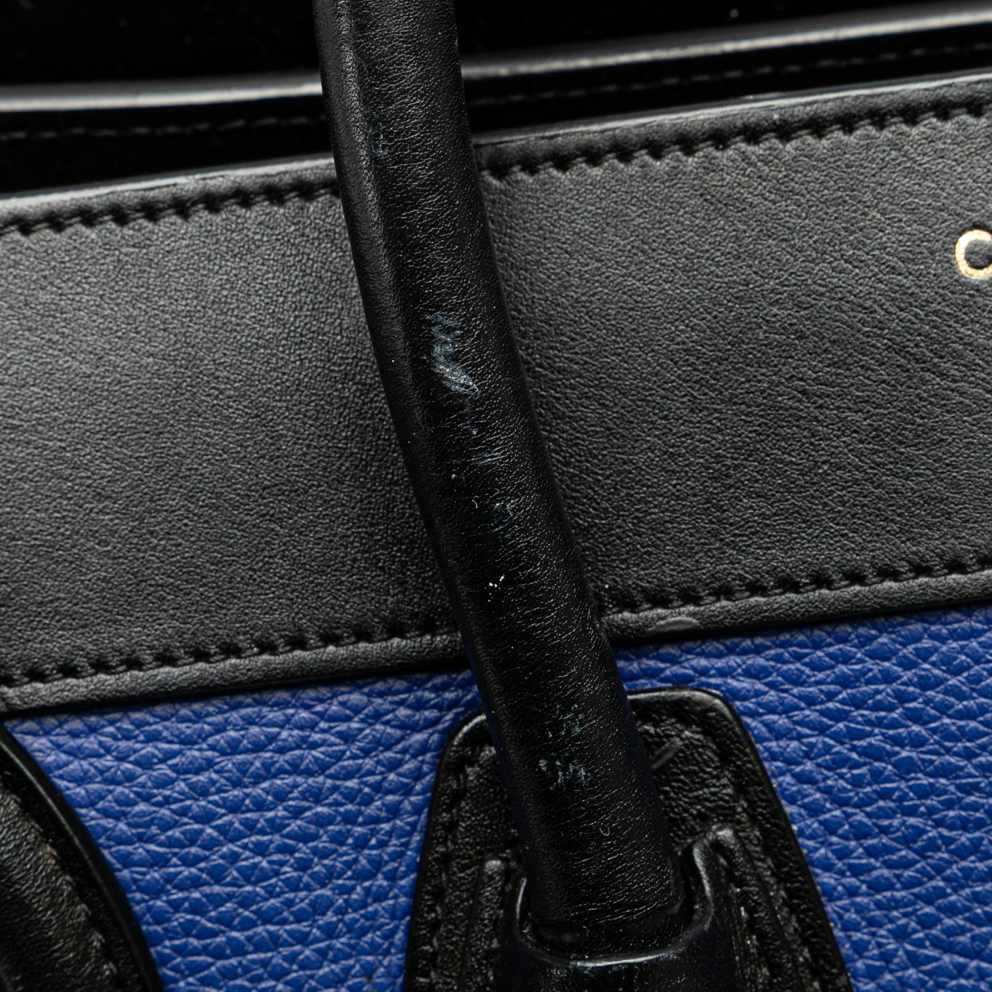 Celine Micro Tricolor Leather Luggage Tote