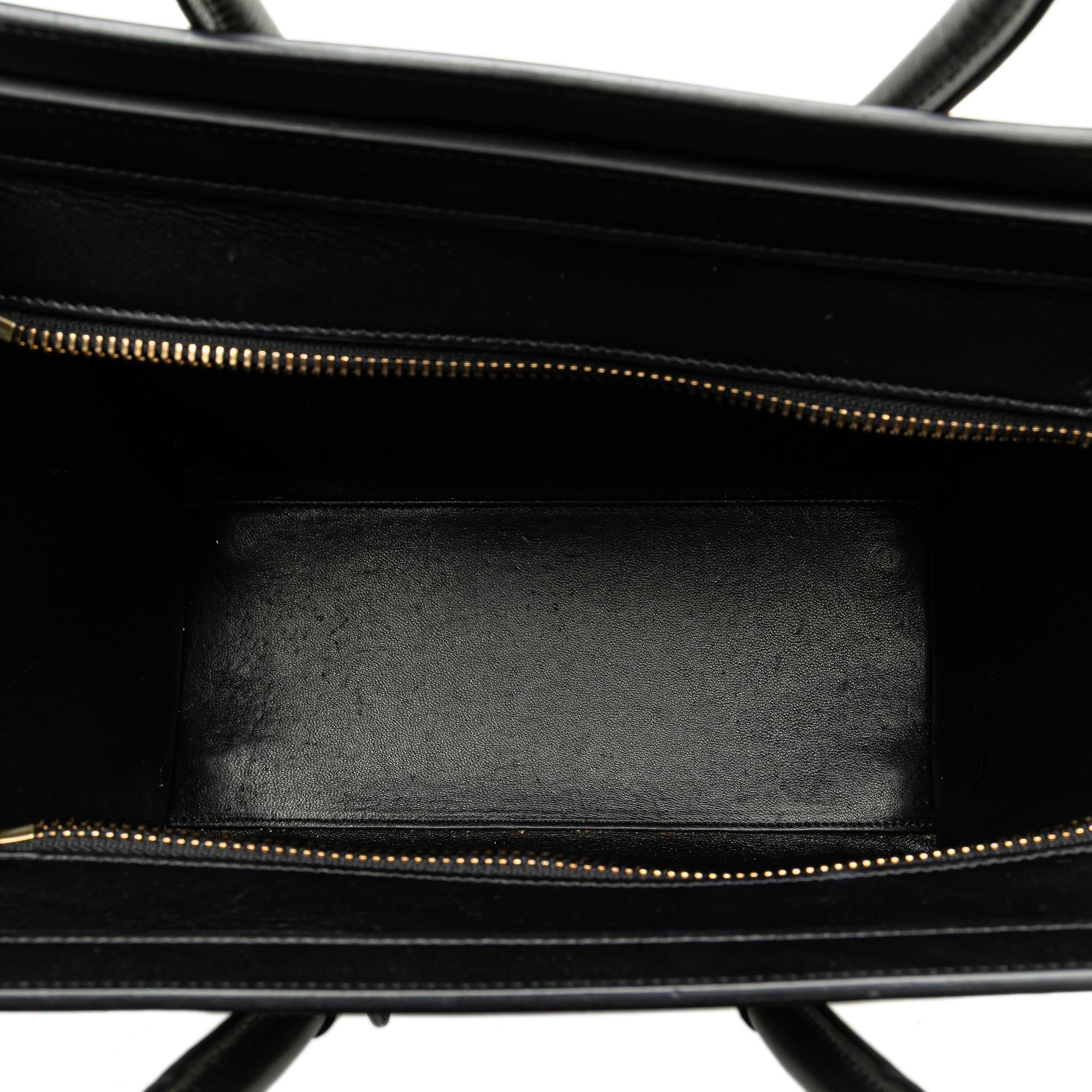 Celine Micro Tricolor Leather Luggage Tote