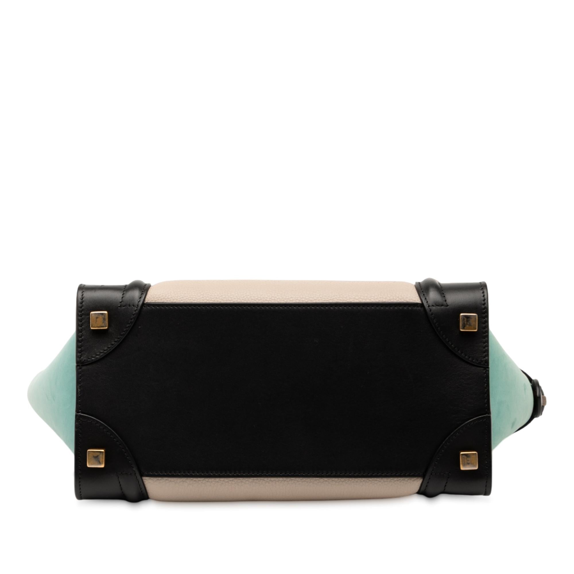 Celine Micro Tricolor Leather Luggage Tote