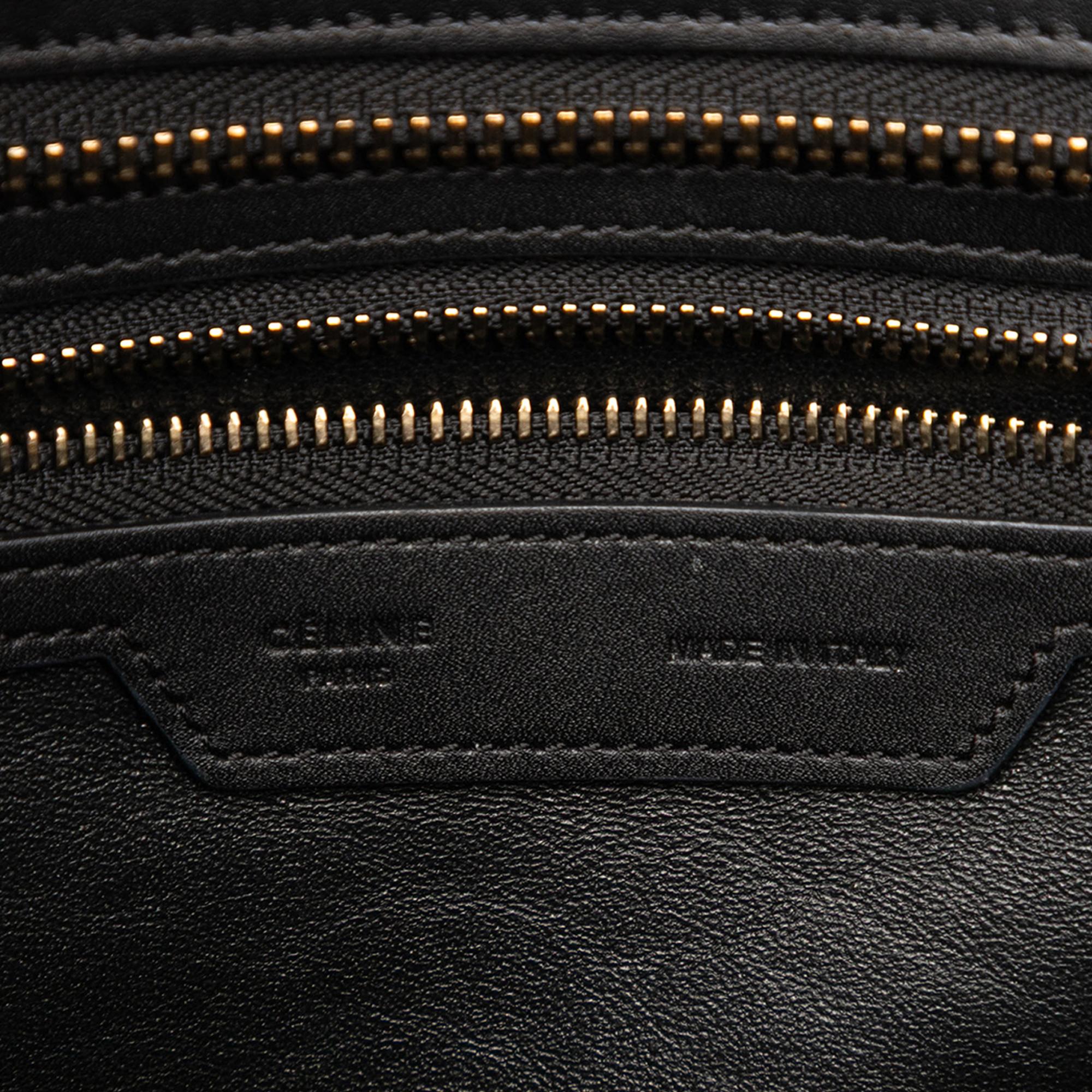 Celine Micro Tricolor Leather Luggage Tote