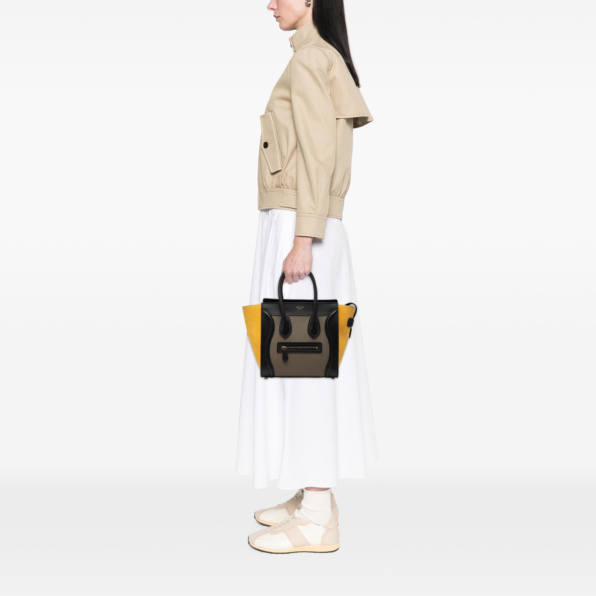 Celine Micro Tricolor Leather Luggage Tote