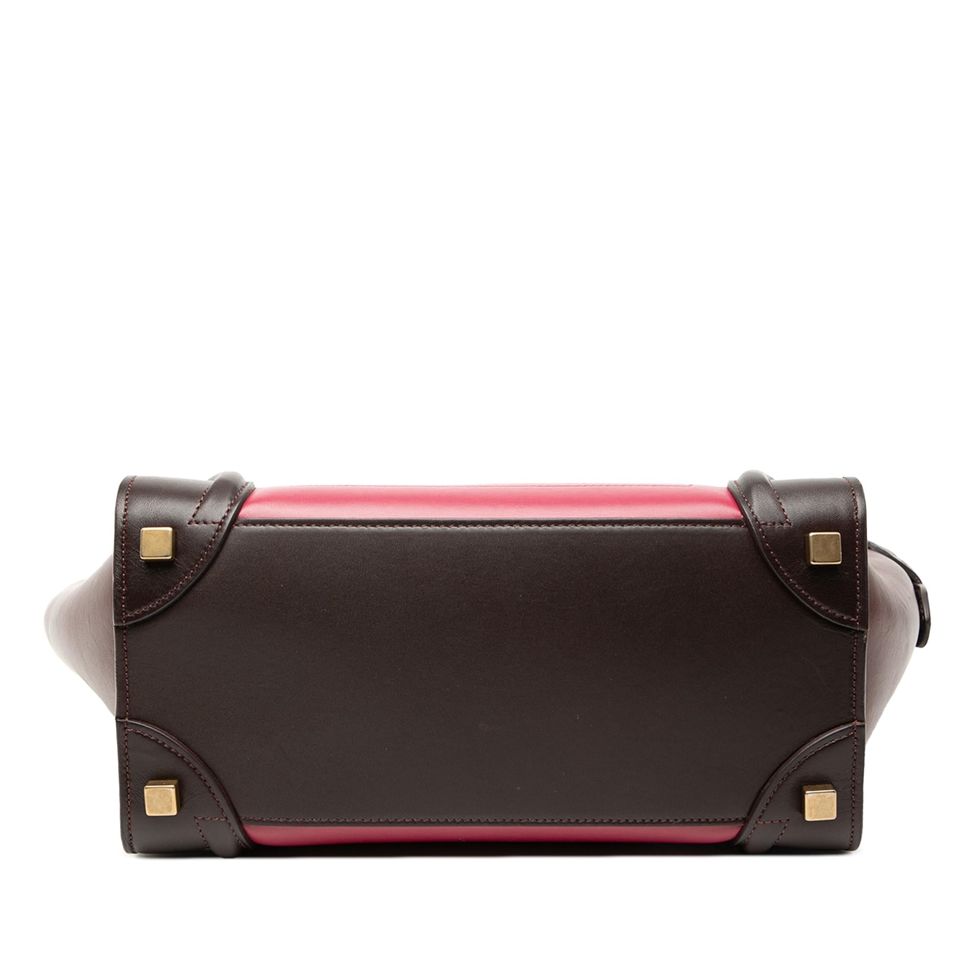 Celine Micro Tricolor Leather Luggage Tote