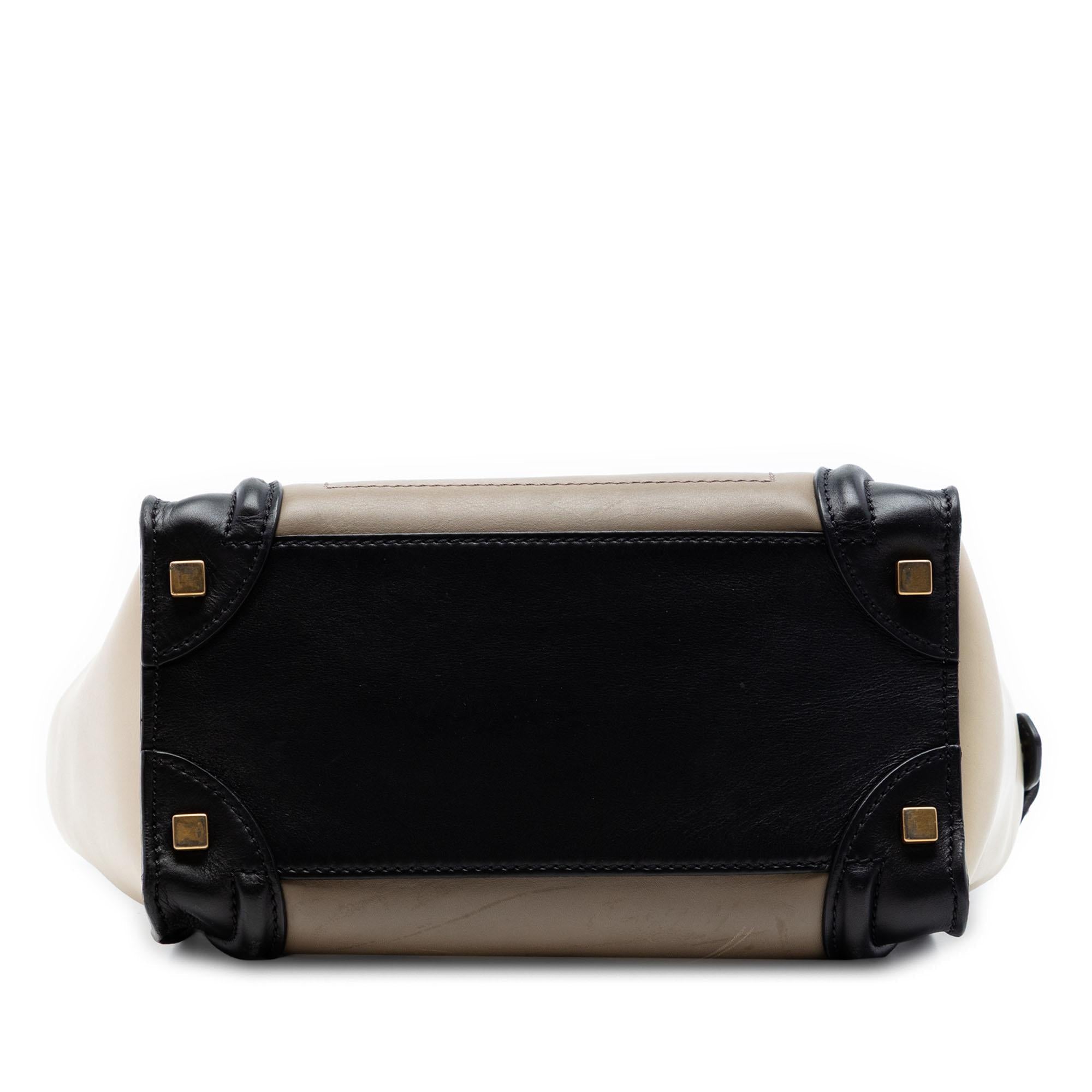 Celine Micro Tricolor Leather Luggage Tote