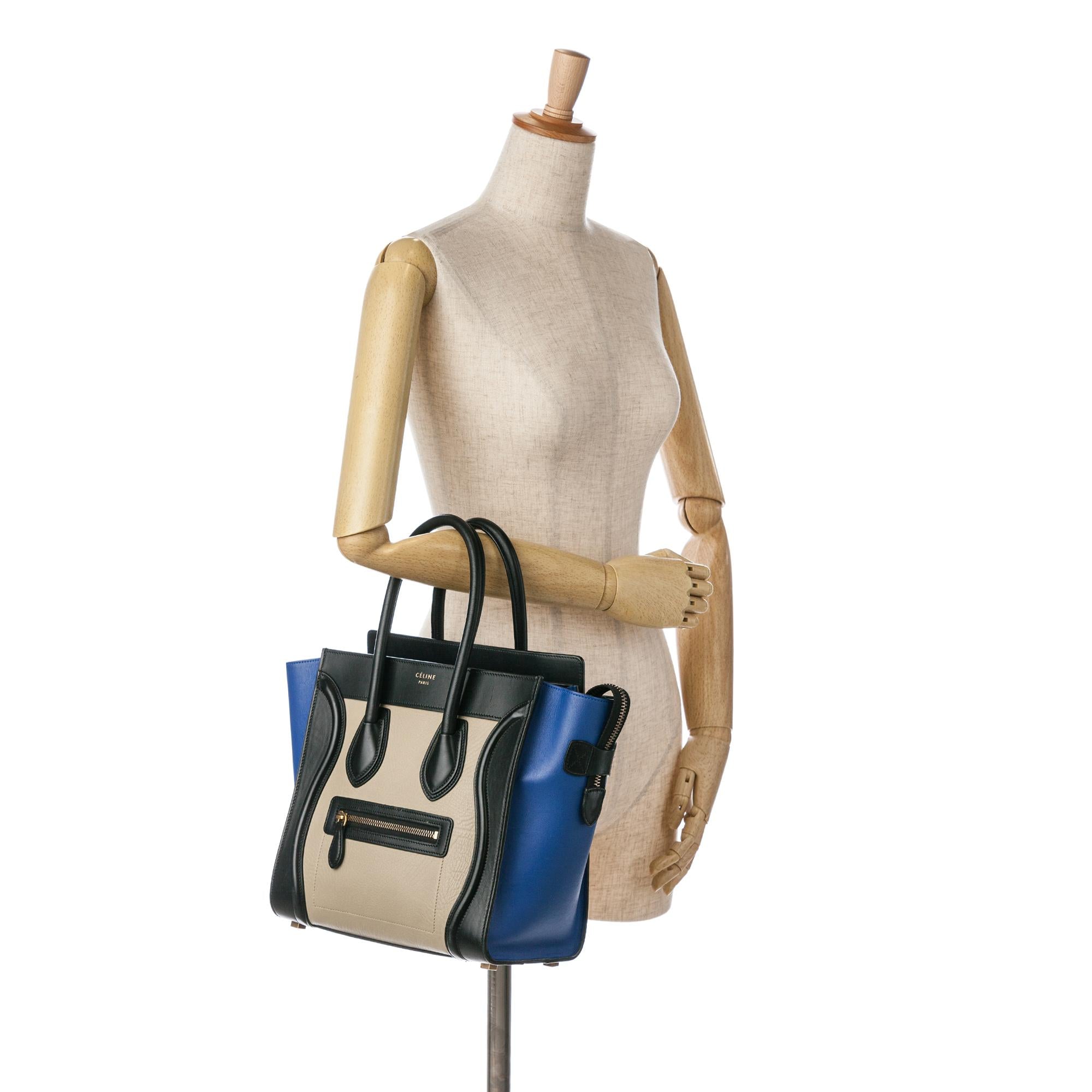 Celine Micro Tricolor Luggage Tote (SHG-d2EgSk)