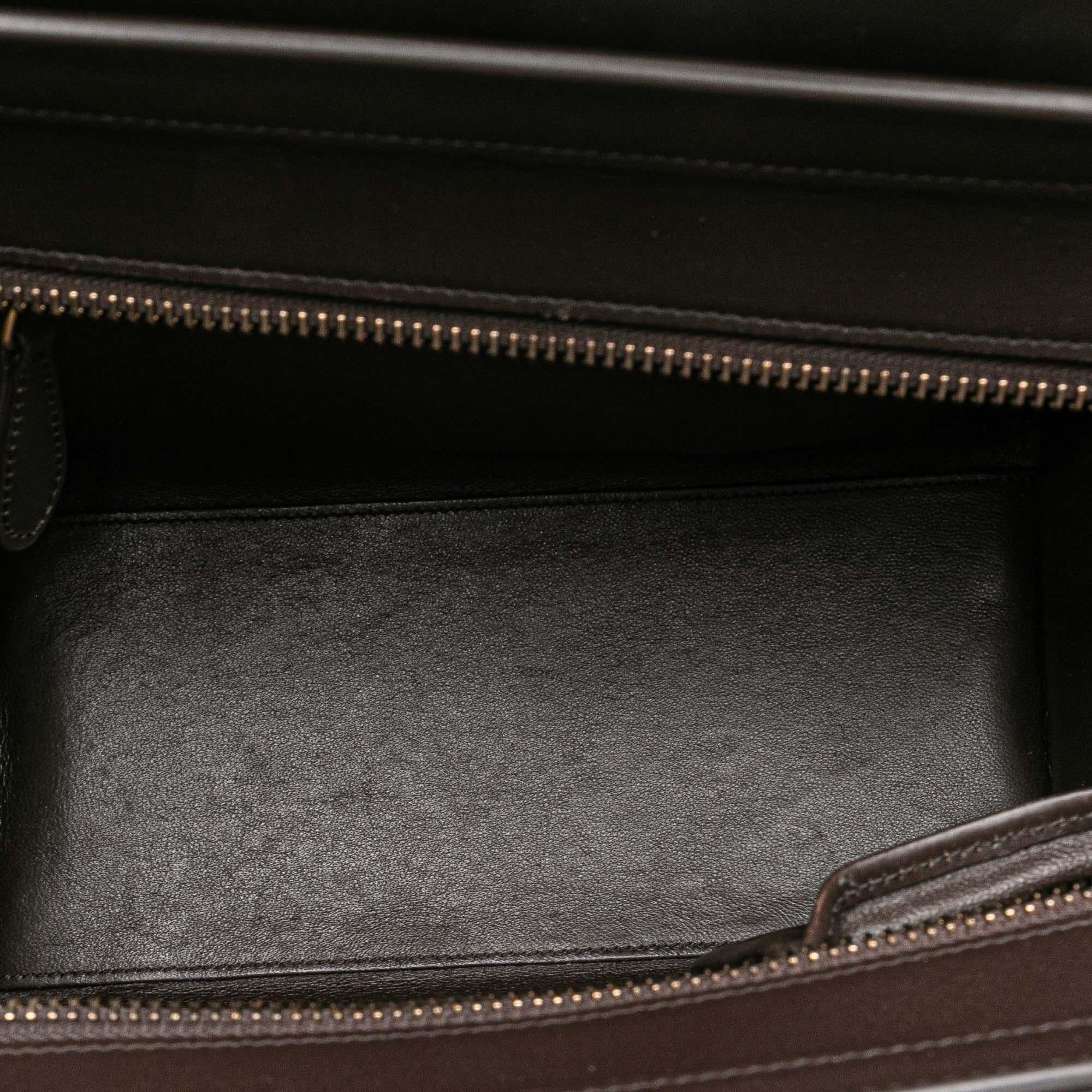 Celine Micro Tricolor Nubuck and Calfskin Luggage Tote