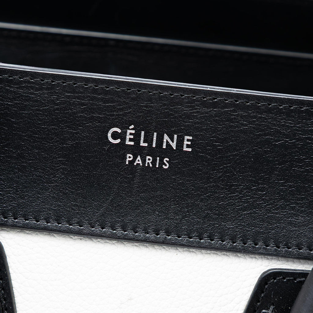 Celine Micro Tricolor Nubuck and Calfskin Luggage Tote