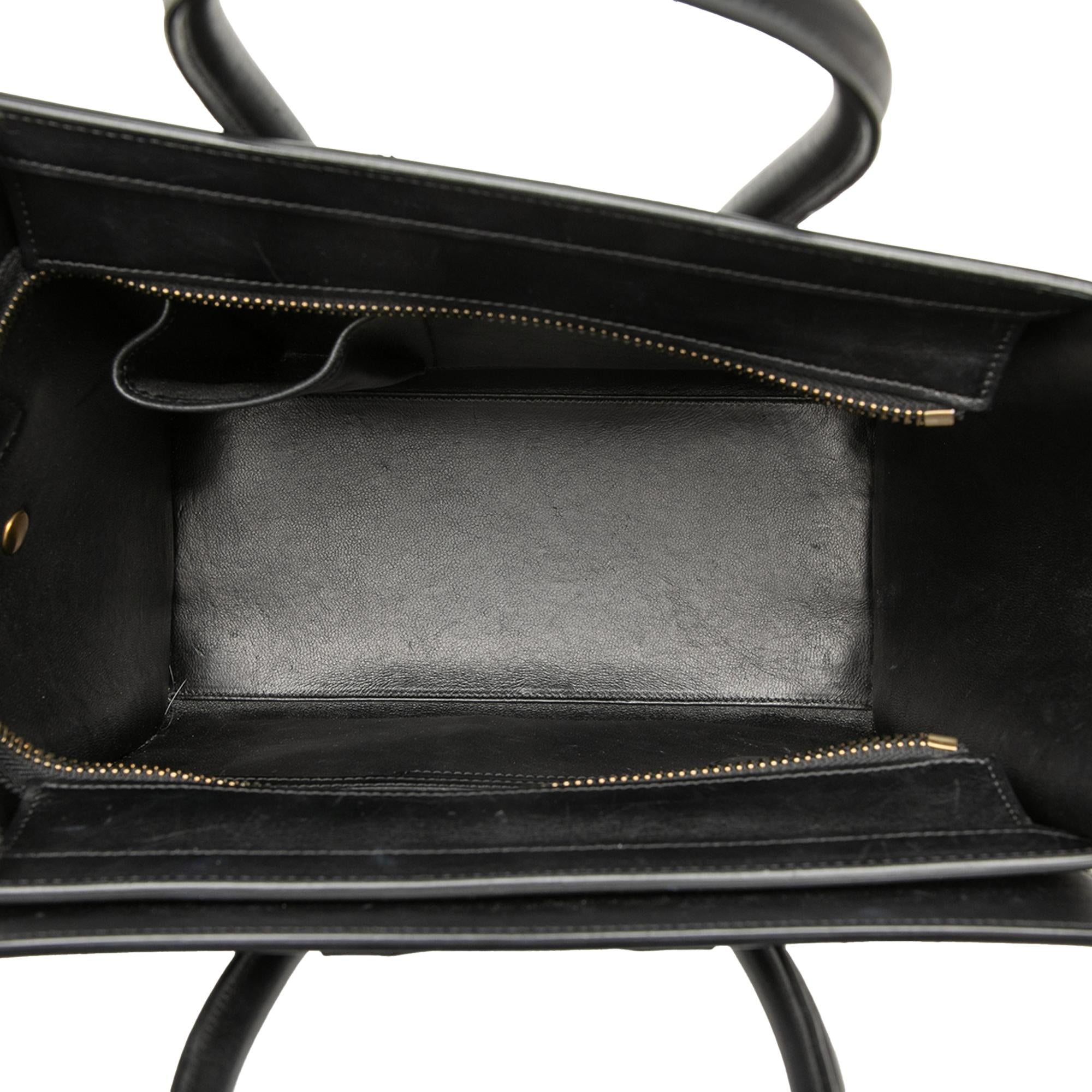 Celine Micro Tricolor Nubuck and Calfskin Luggage Tote