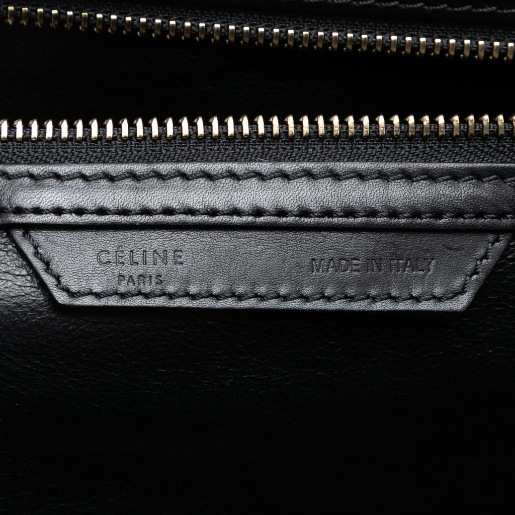 Celine Mini Bicolor Canvas and Leather Luggage Tote