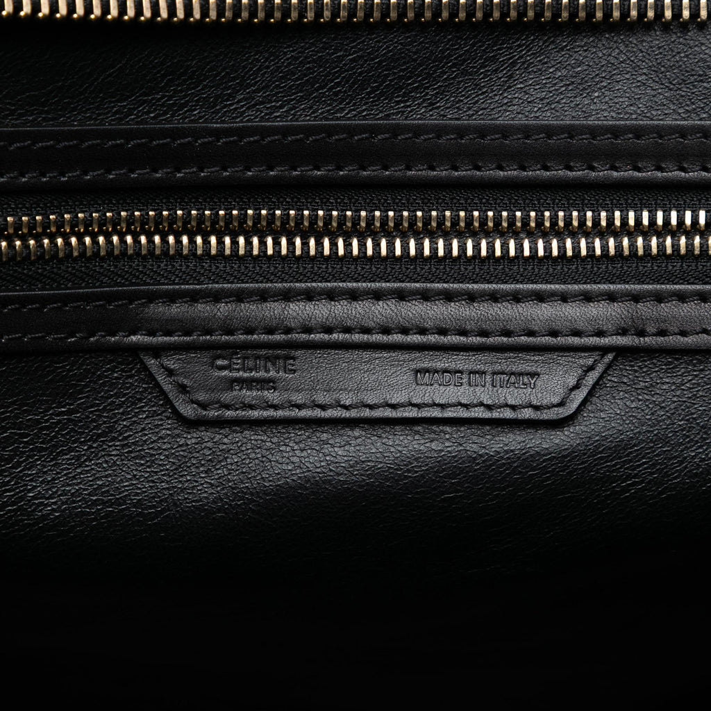 Celine Mini Bicolor Canvas and Leather Luggage Tote