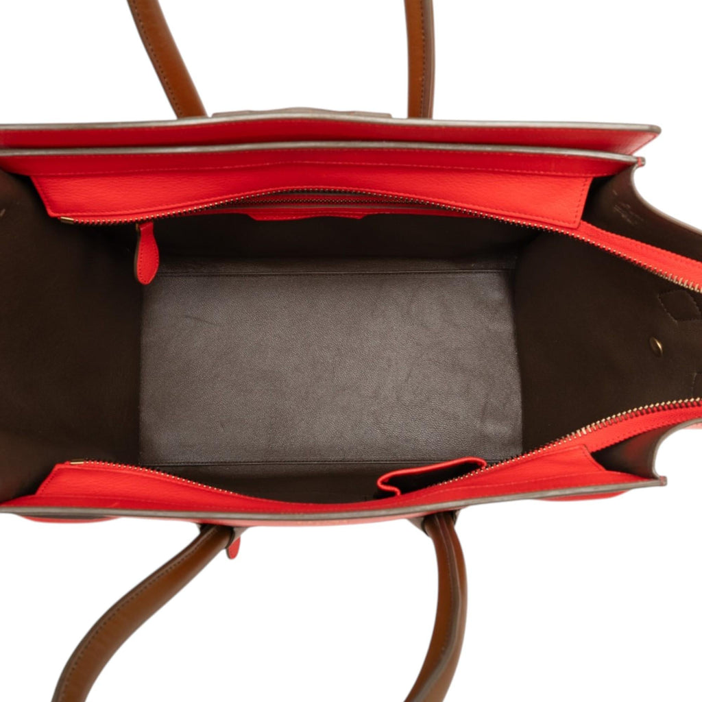 Celine Mini Bicolor Leather Luggage Tote