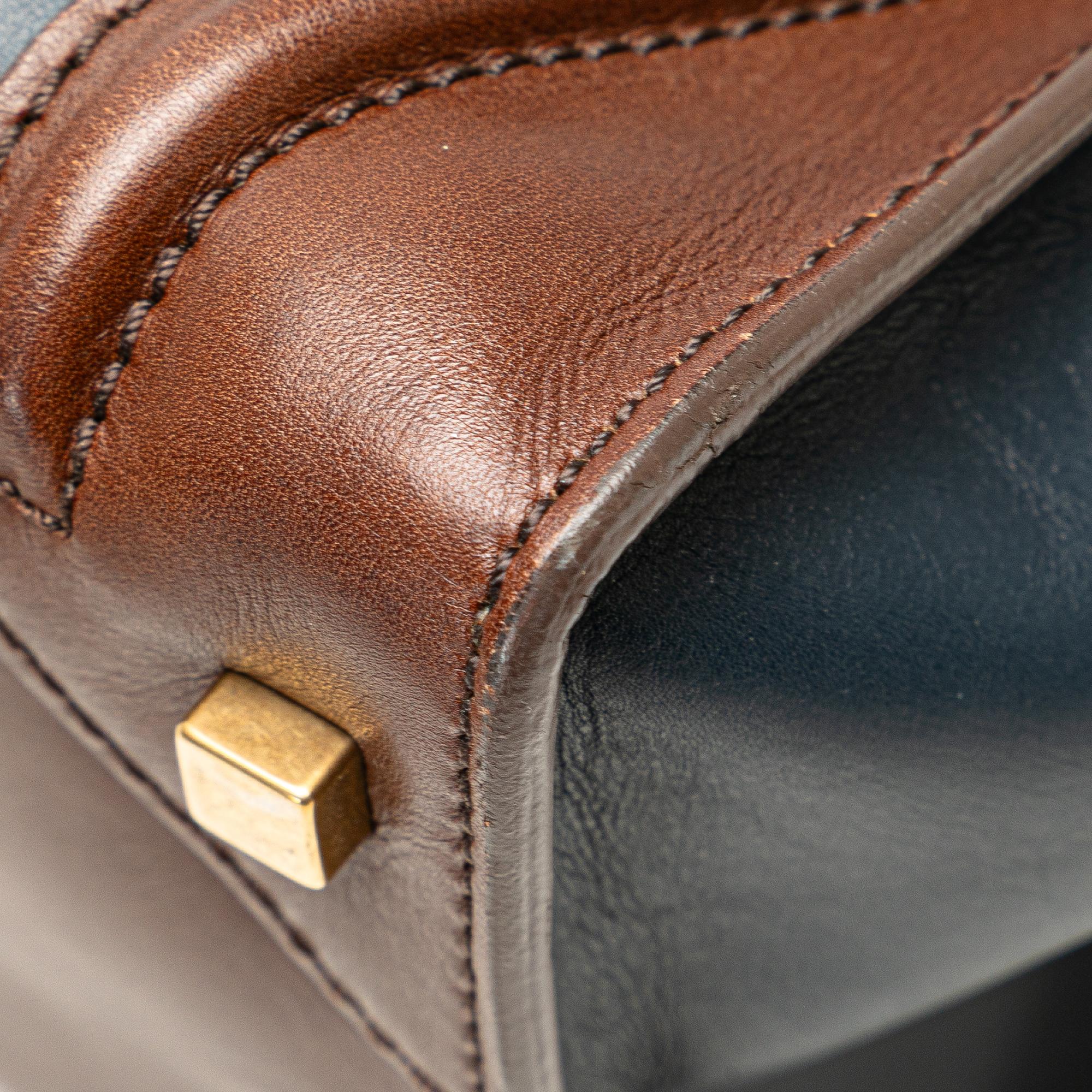 Celine Mini Bicolor Luggage Tote (SHG-mEYrYF)