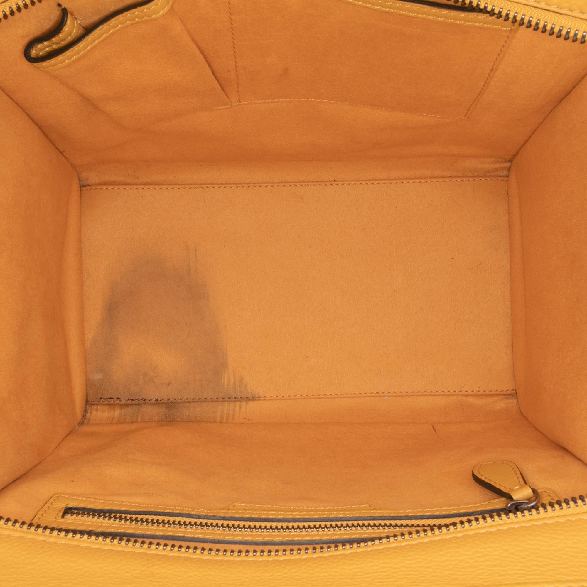 Celine Mini Drummed Calfskin Luggage Tote