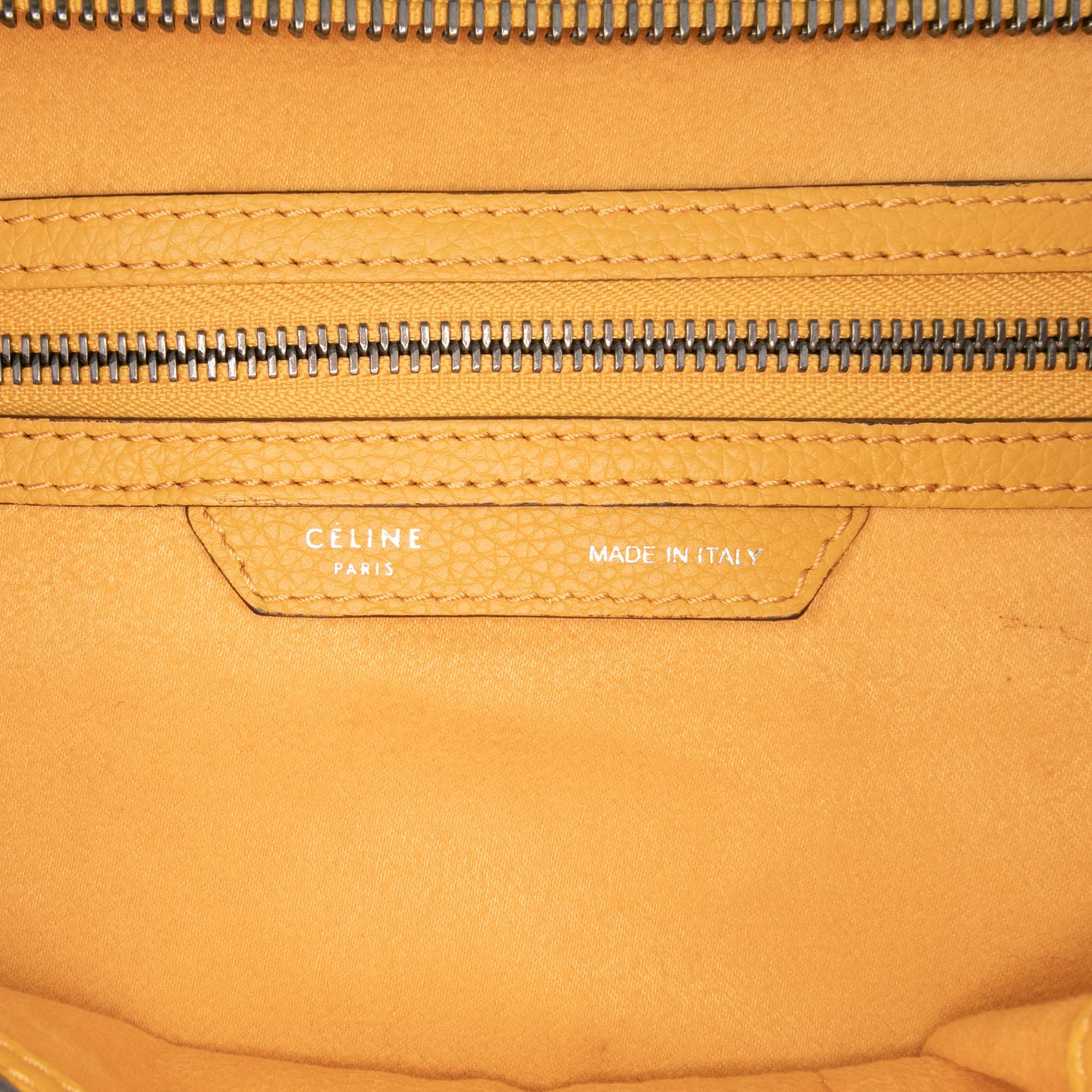 Celine Mini Drummed Calfskin Luggage Tote