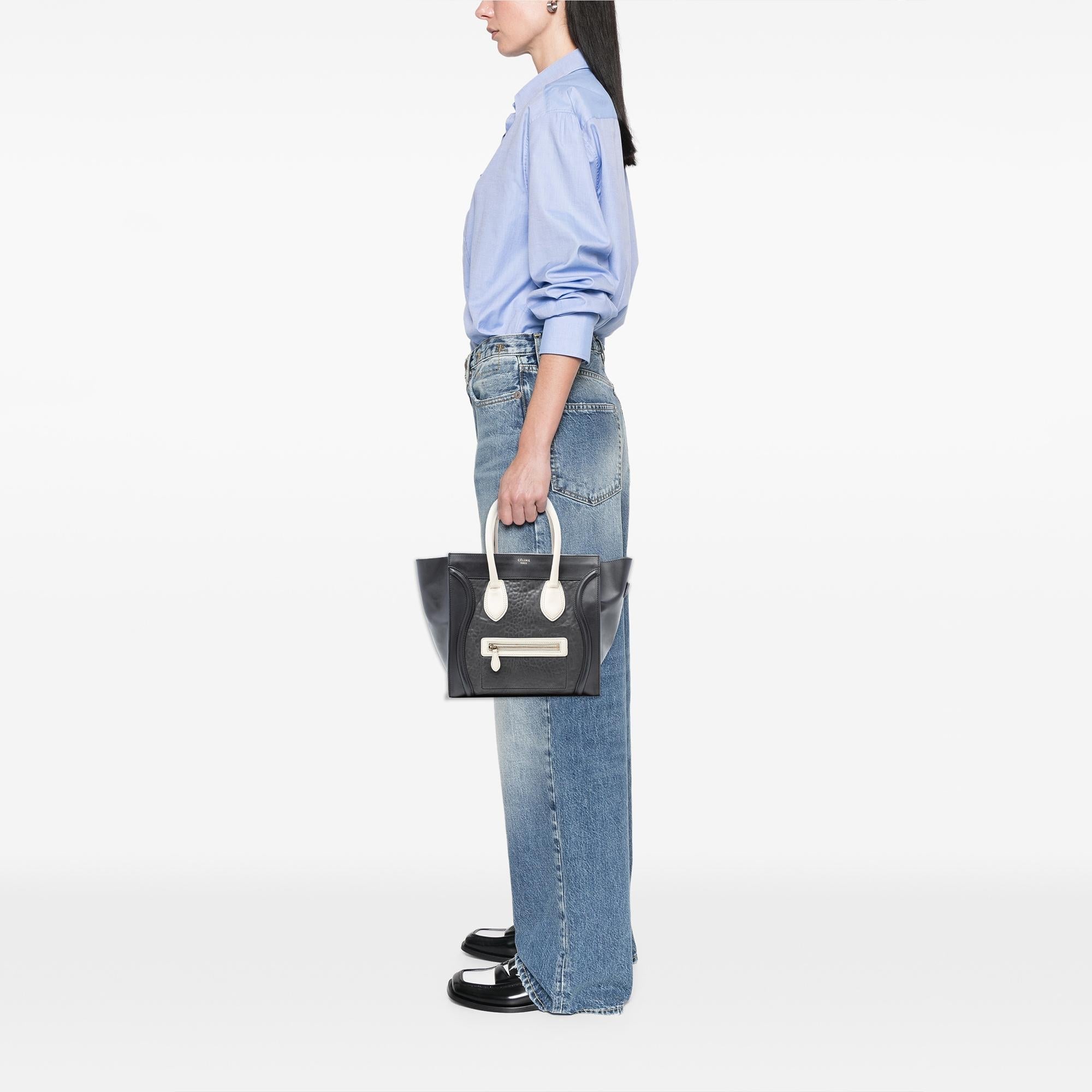 Celine Mini Embossed Calfskin Luggage Tote