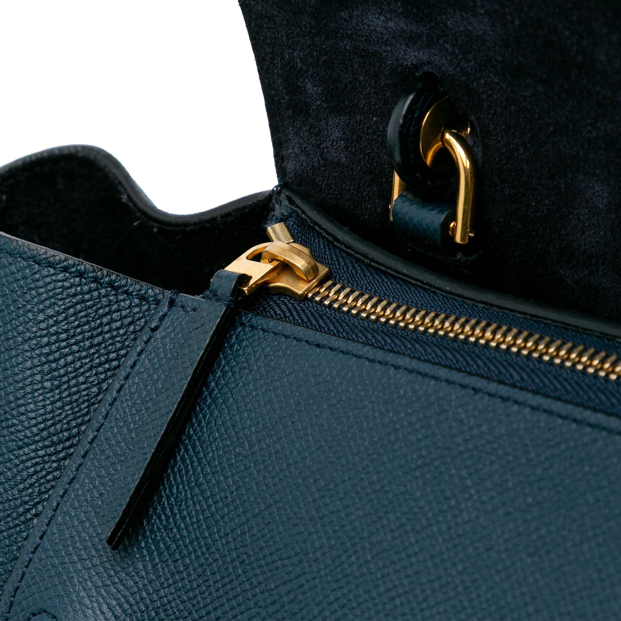 Celine Mini Grained Calfskin Belt Satchel