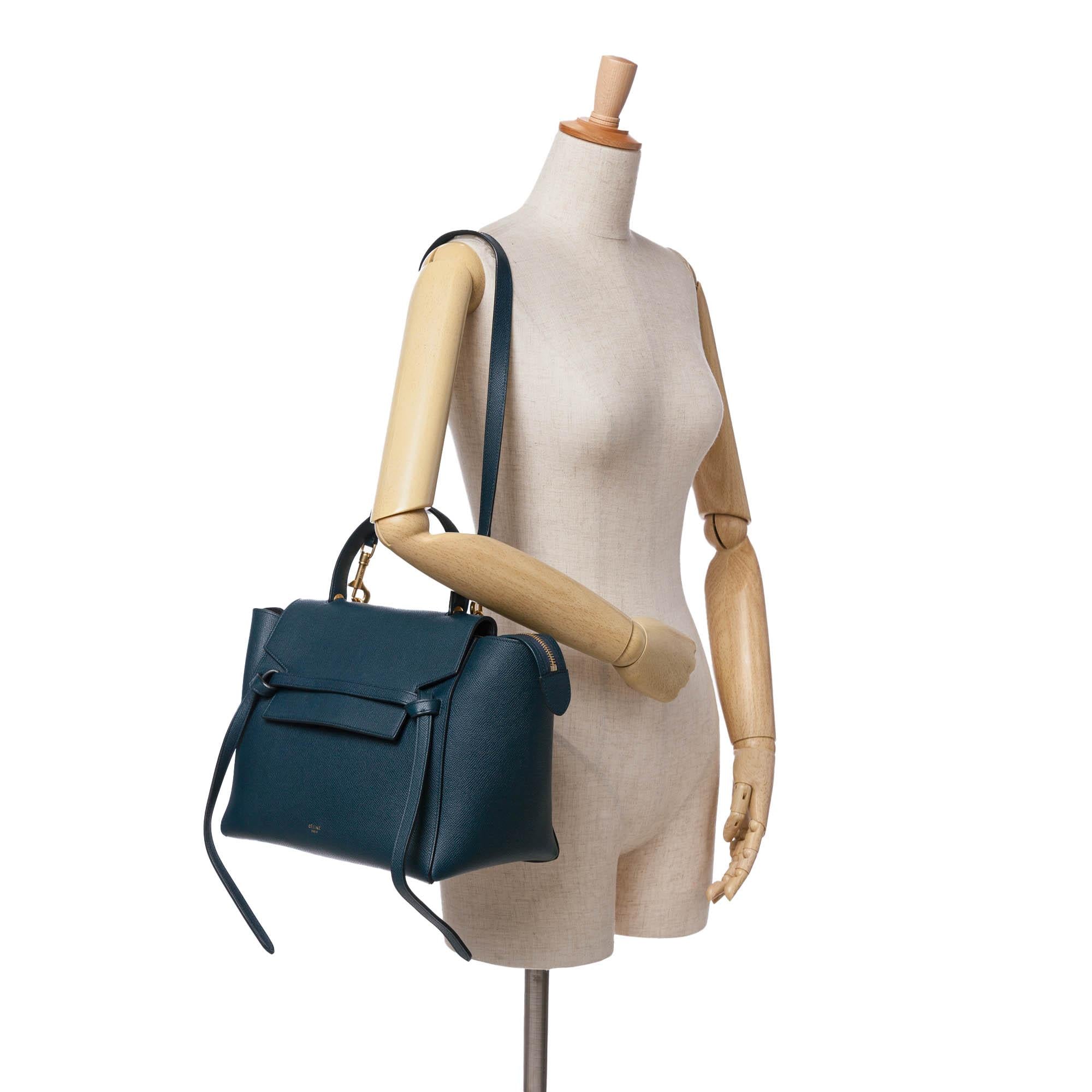 Celine Mini Grained Calfskin Belt Satchel