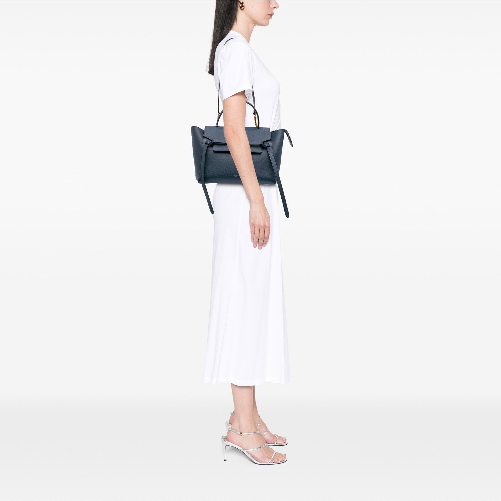Celine Mini Grained Calfskin Belt Satchel