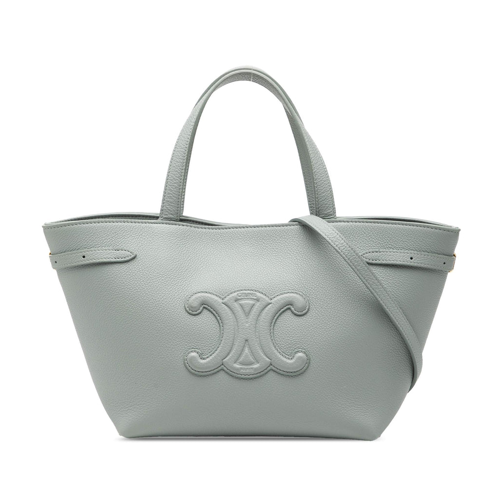 Celine Mini Grained Calfskin Cuir Triomphe Cabas Anais Tote