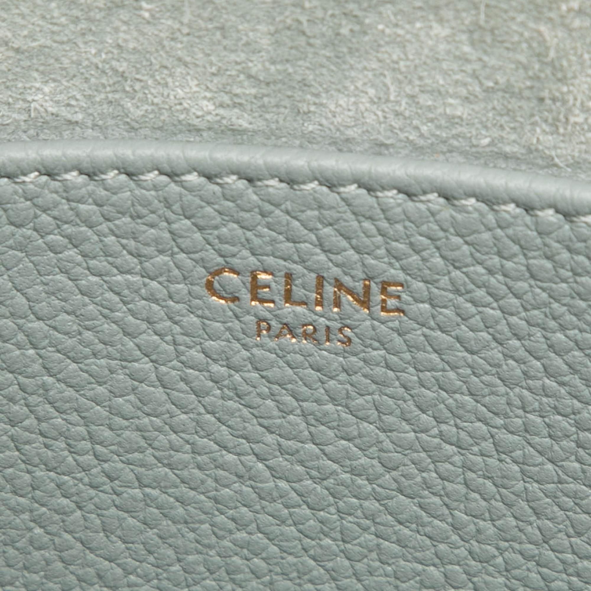 Celine Mini Grained Calfskin Cuir Triomphe Cabas Anais Tote