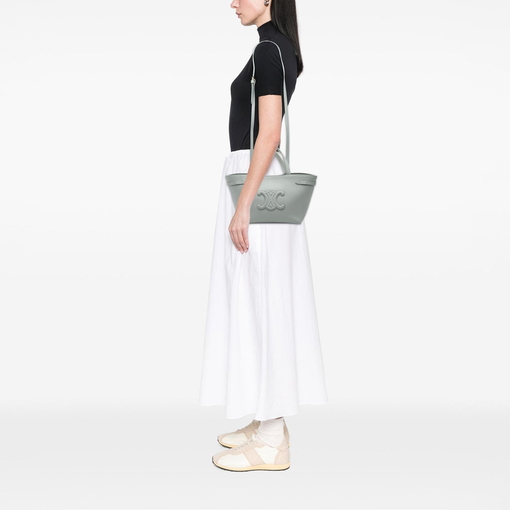 Celine Mini Grained Calfskin Cuir Triomphe Cabas Anais Tote
