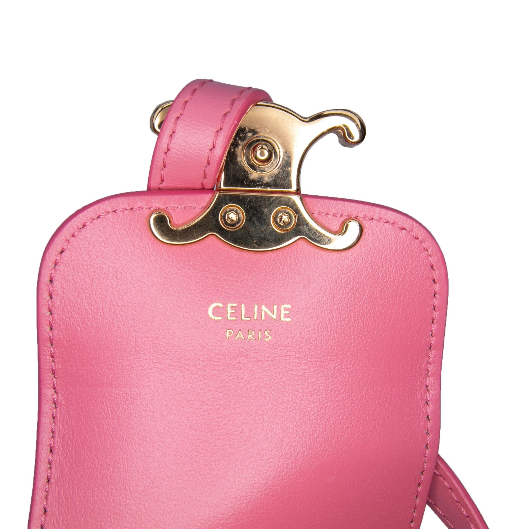 Celine Mini Shiny Calfskin Triomphe Crossbody