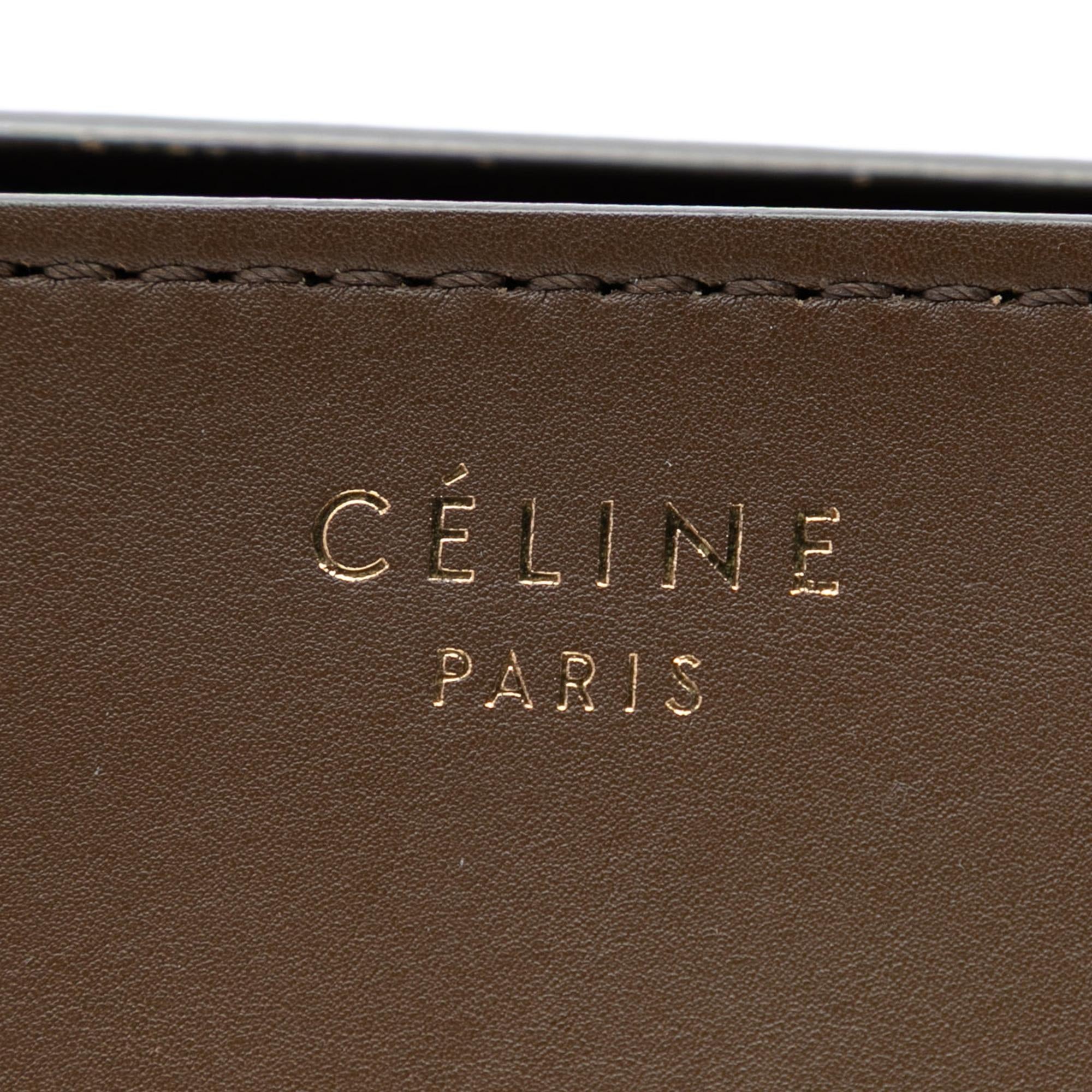 Celine Mini Tricolor Calfskin and Suede Luggage Tote