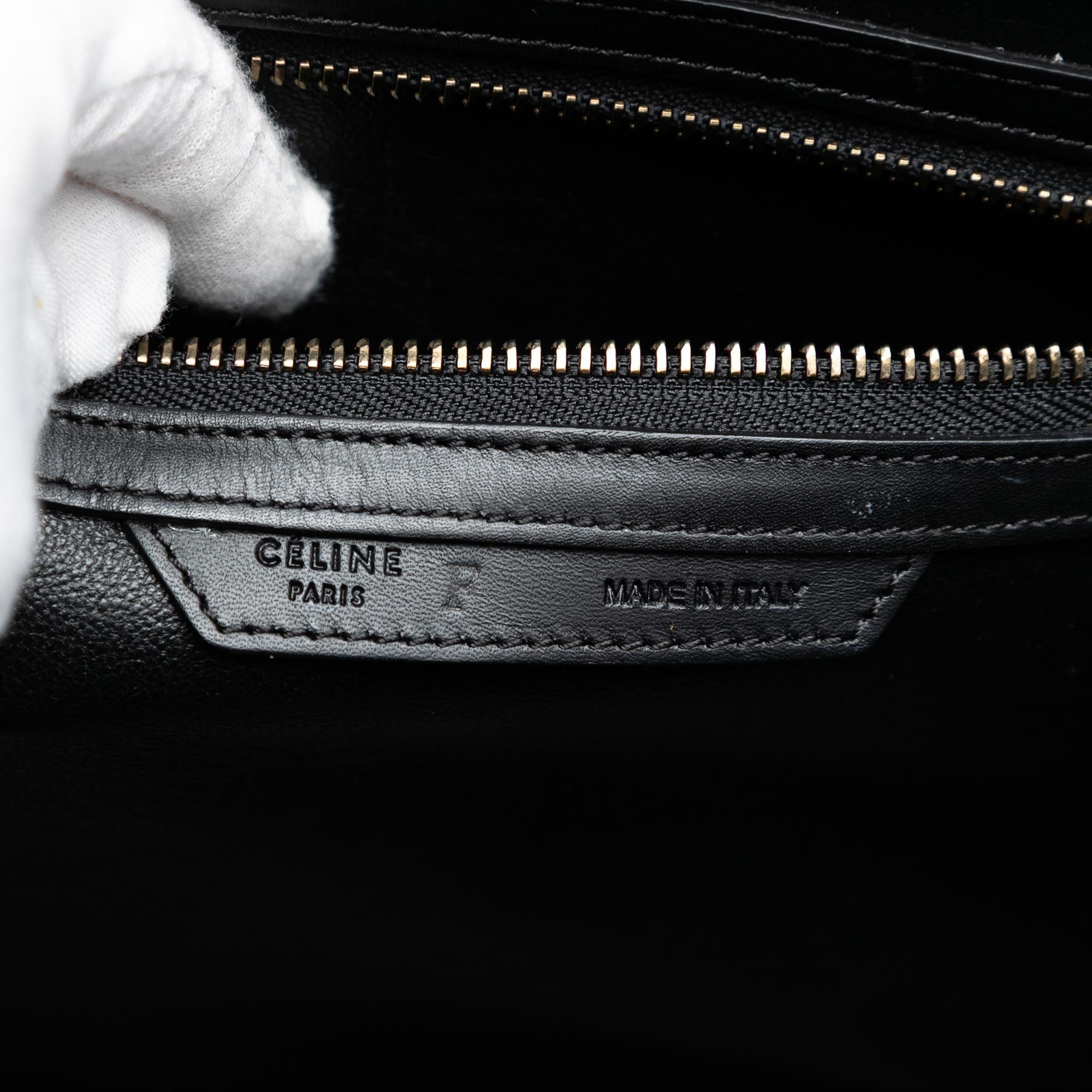 Celine Mini Tricolor Canvas and Leather Luggage Tote
