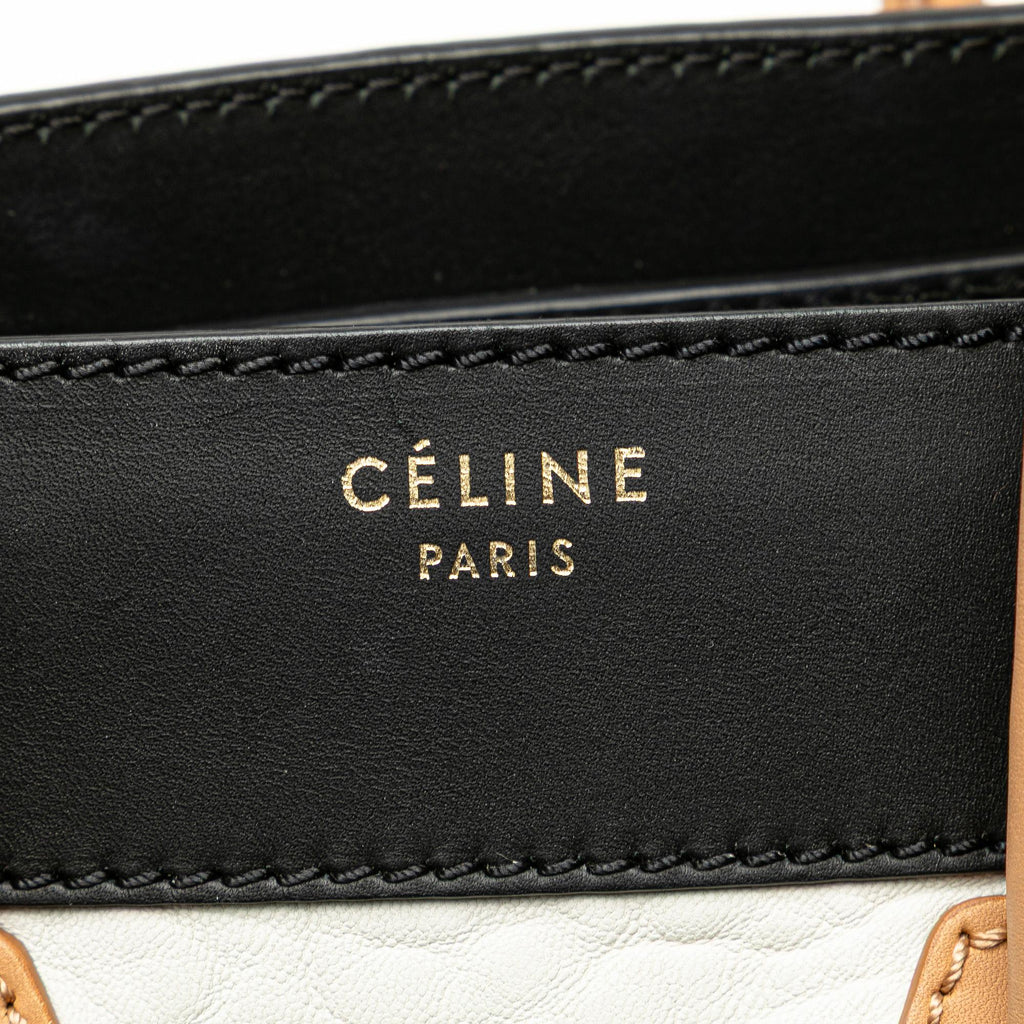 Celine Mini Tricolor Leather Luggage Tote